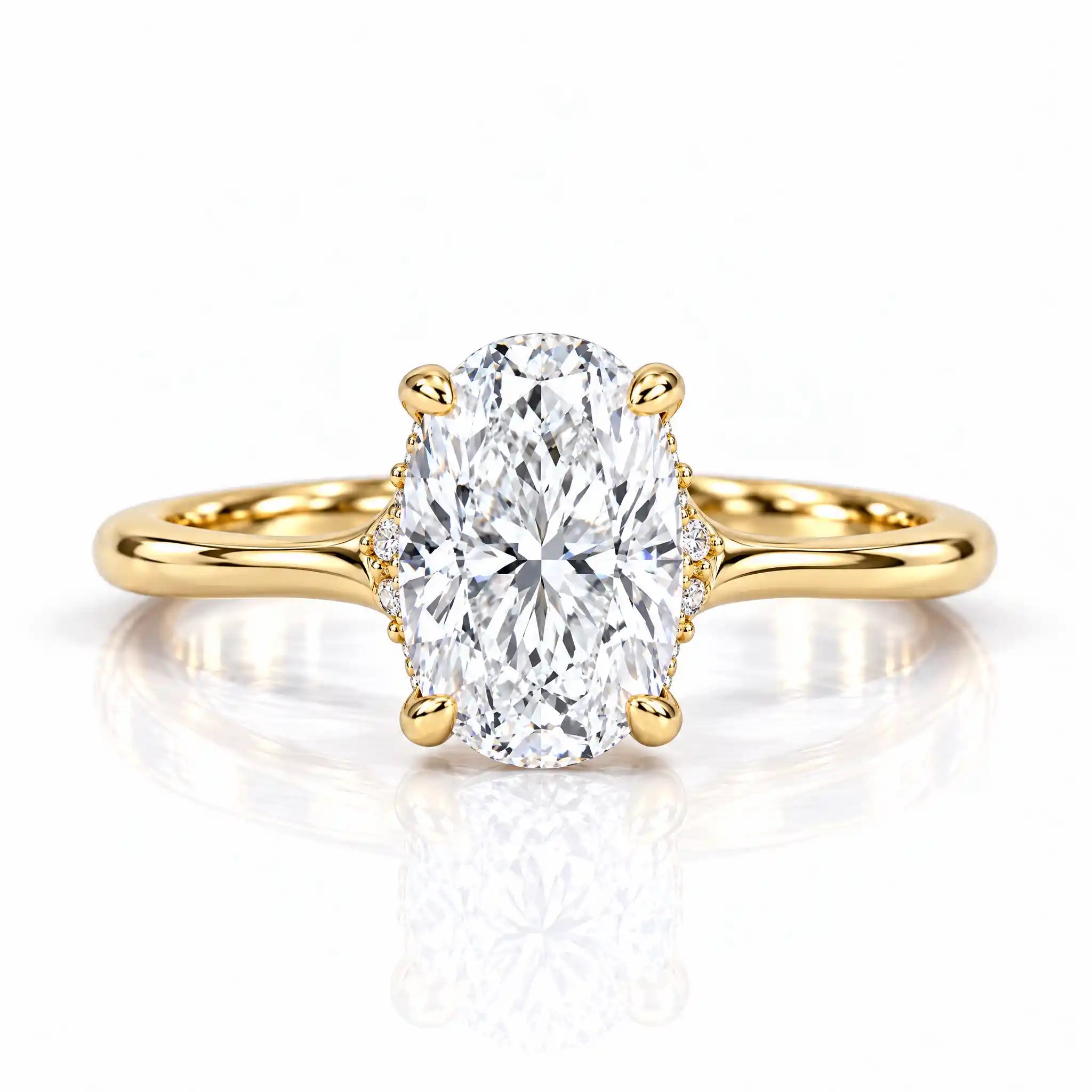VVS1 2.5 CT Oval Cut Moissanite Engagement Ring