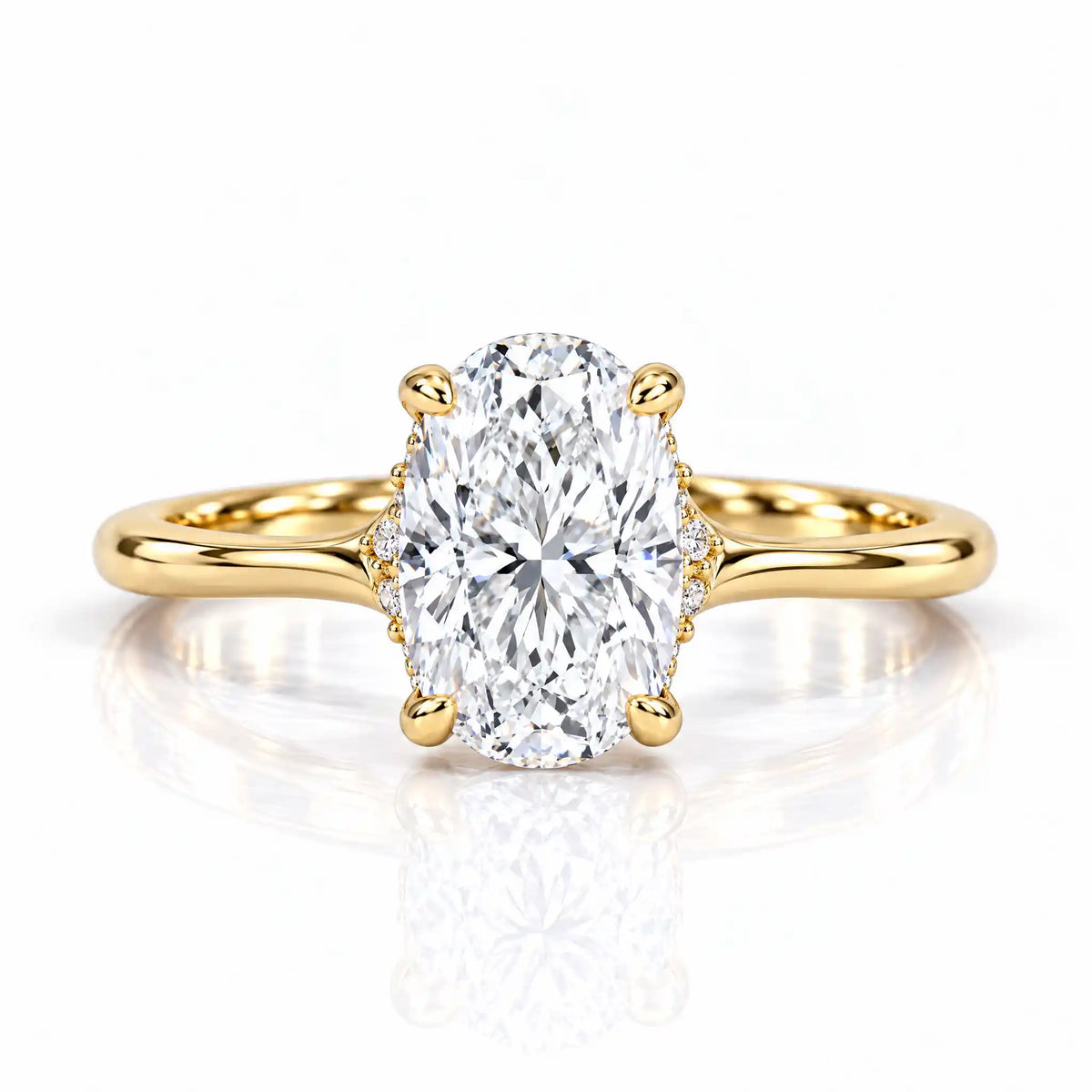 VVS1 2.5 CT Oval Cut Moissanite Engagement Ring