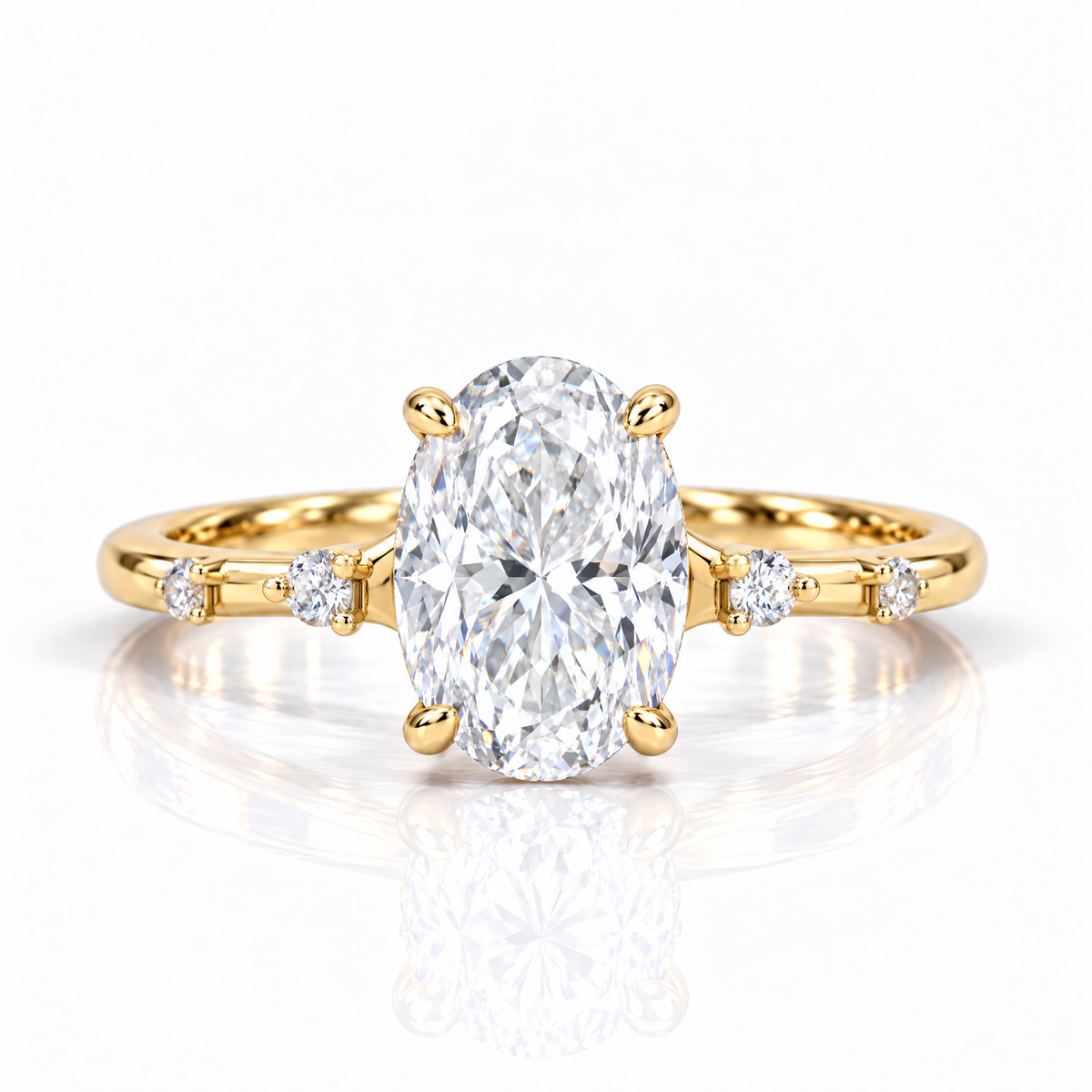 3 CT Oval Cut Moissanite Ring