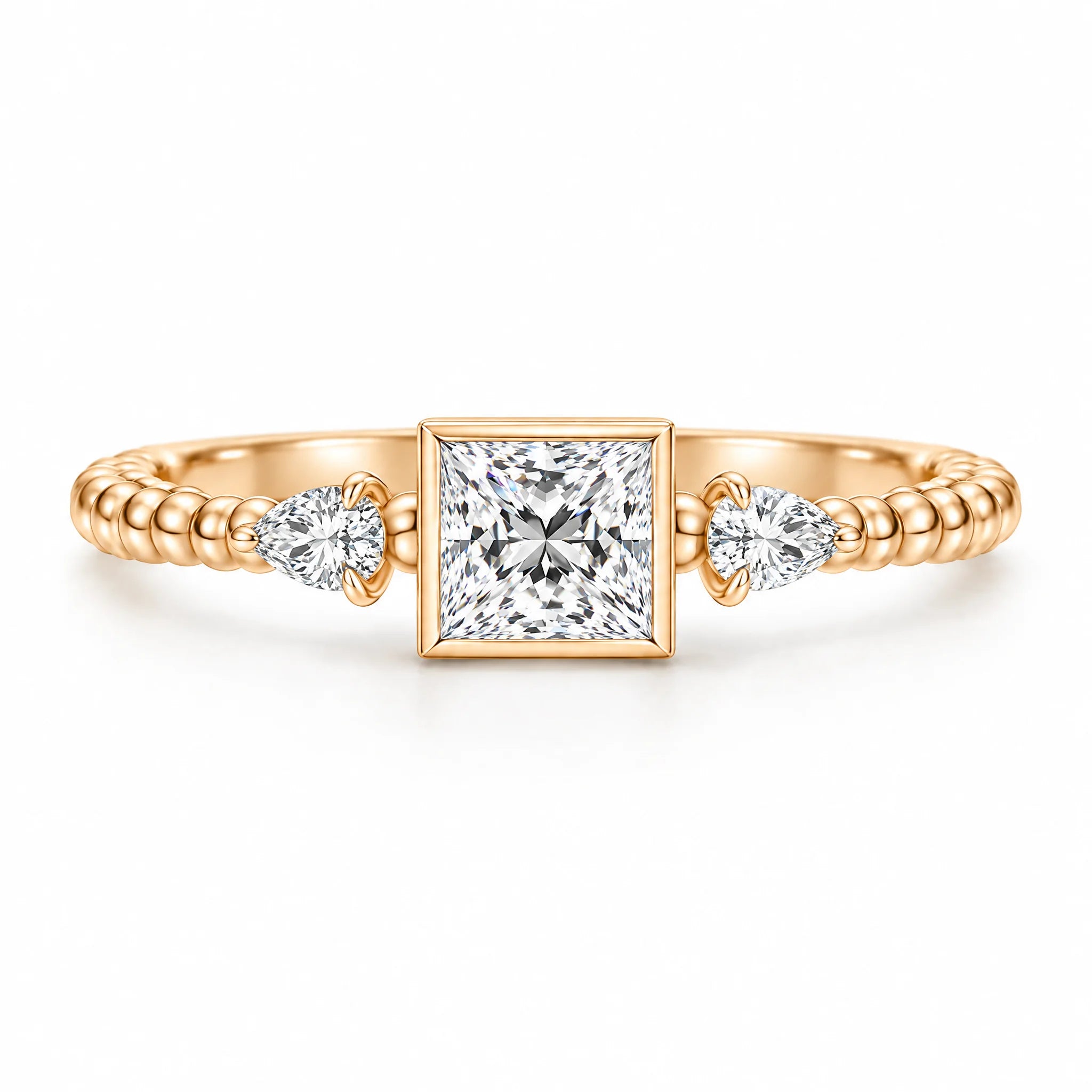 VVS1 D Color Princess Cut | 4*4mm Moissanite Ring