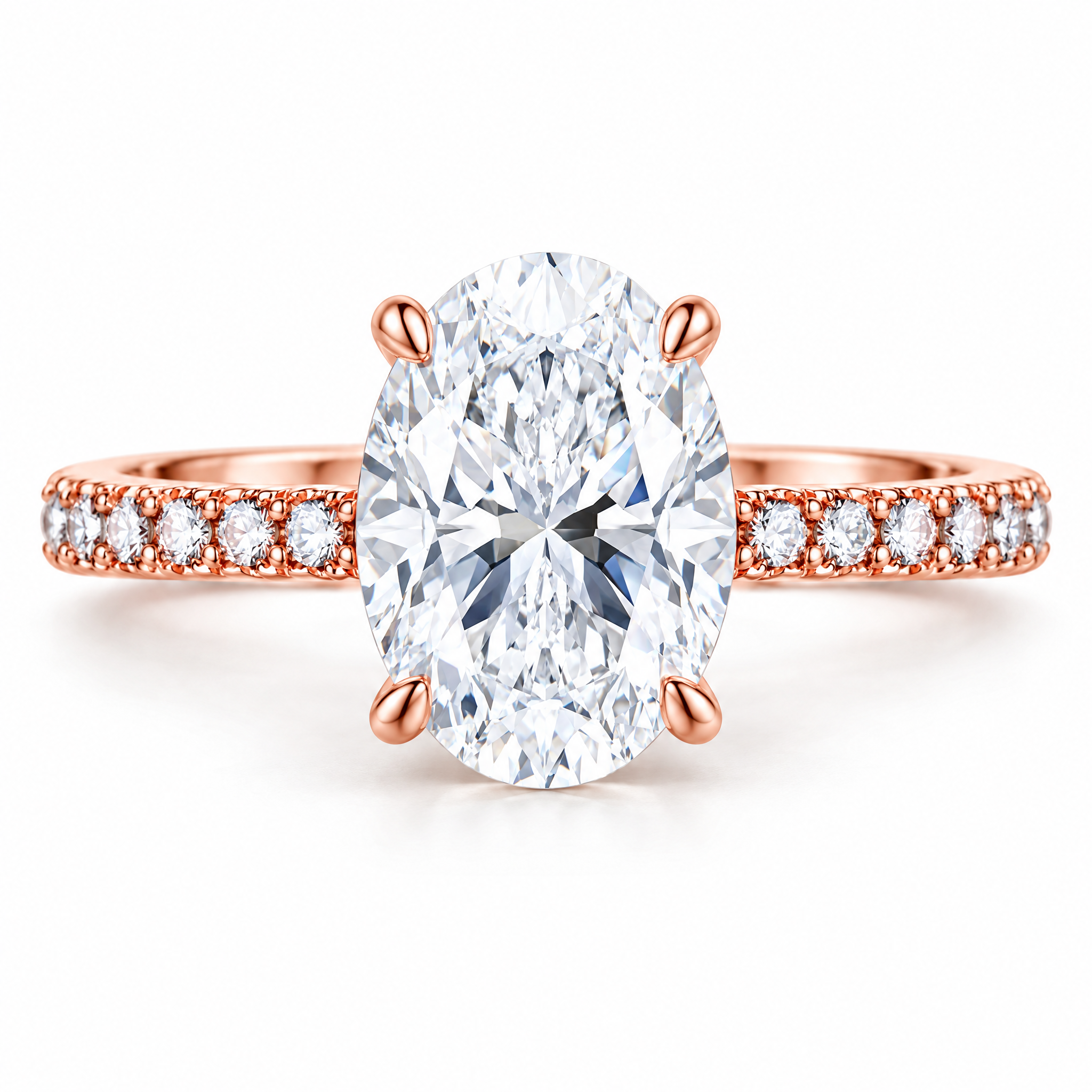 3.5 CT Oval Cut Moissanite Engagement Ring