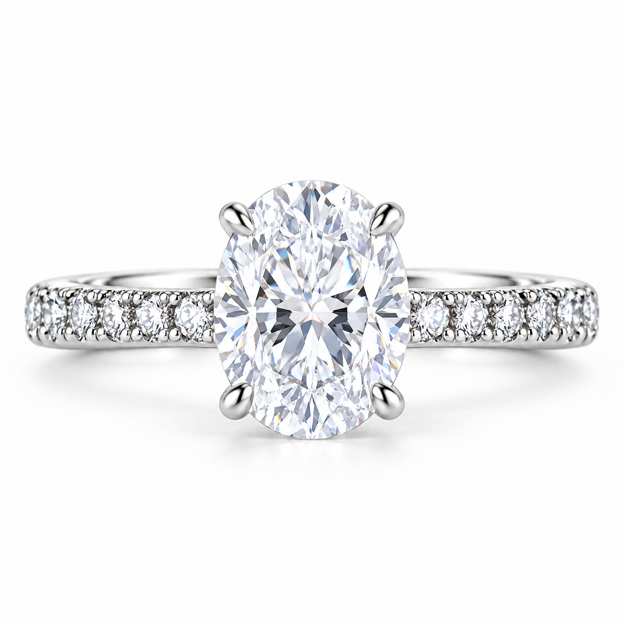 3.5 CT Oval Cut Moissanite Engagement Ring