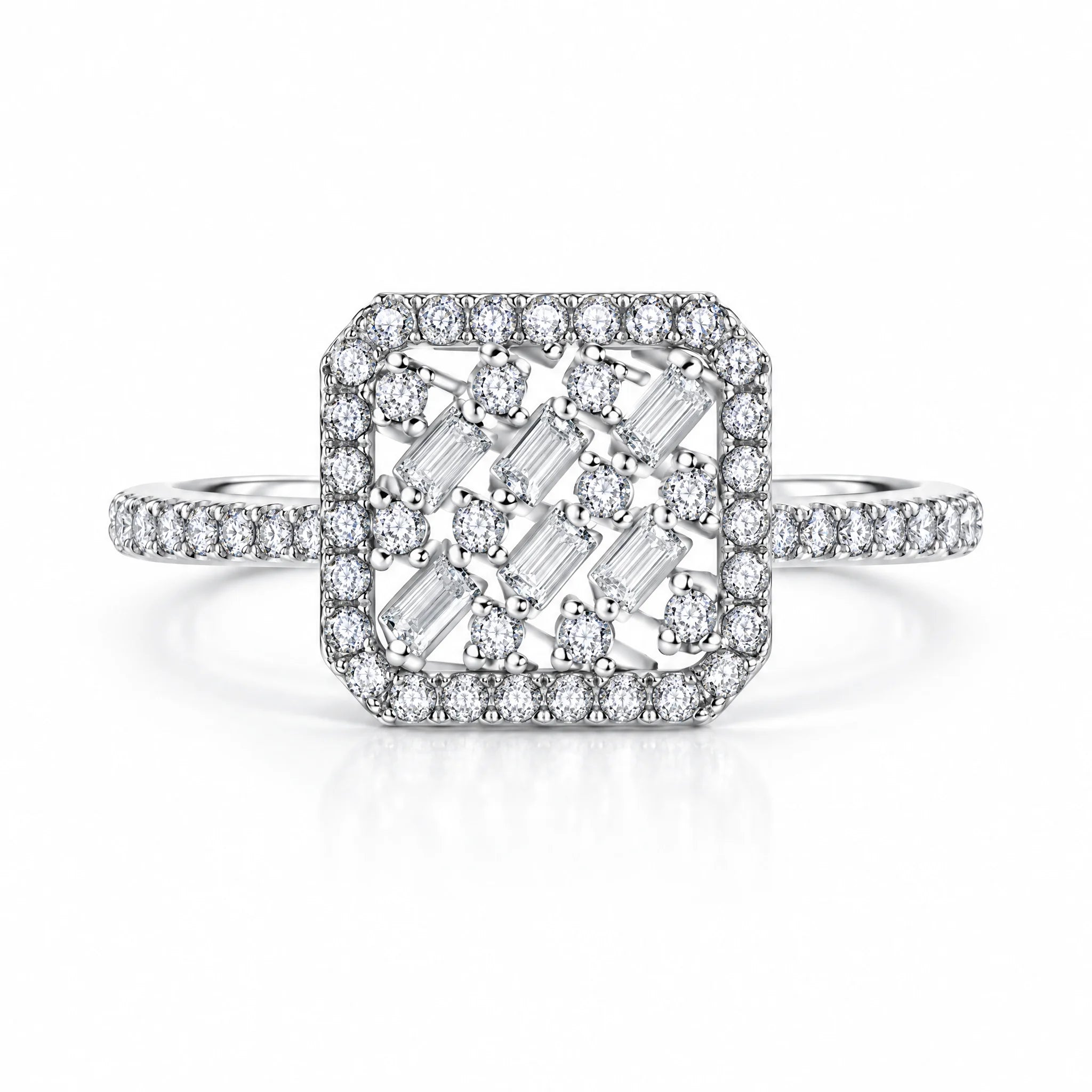 VVS1 D Color 1.5MM Brilliant Cut Moissanite Ring