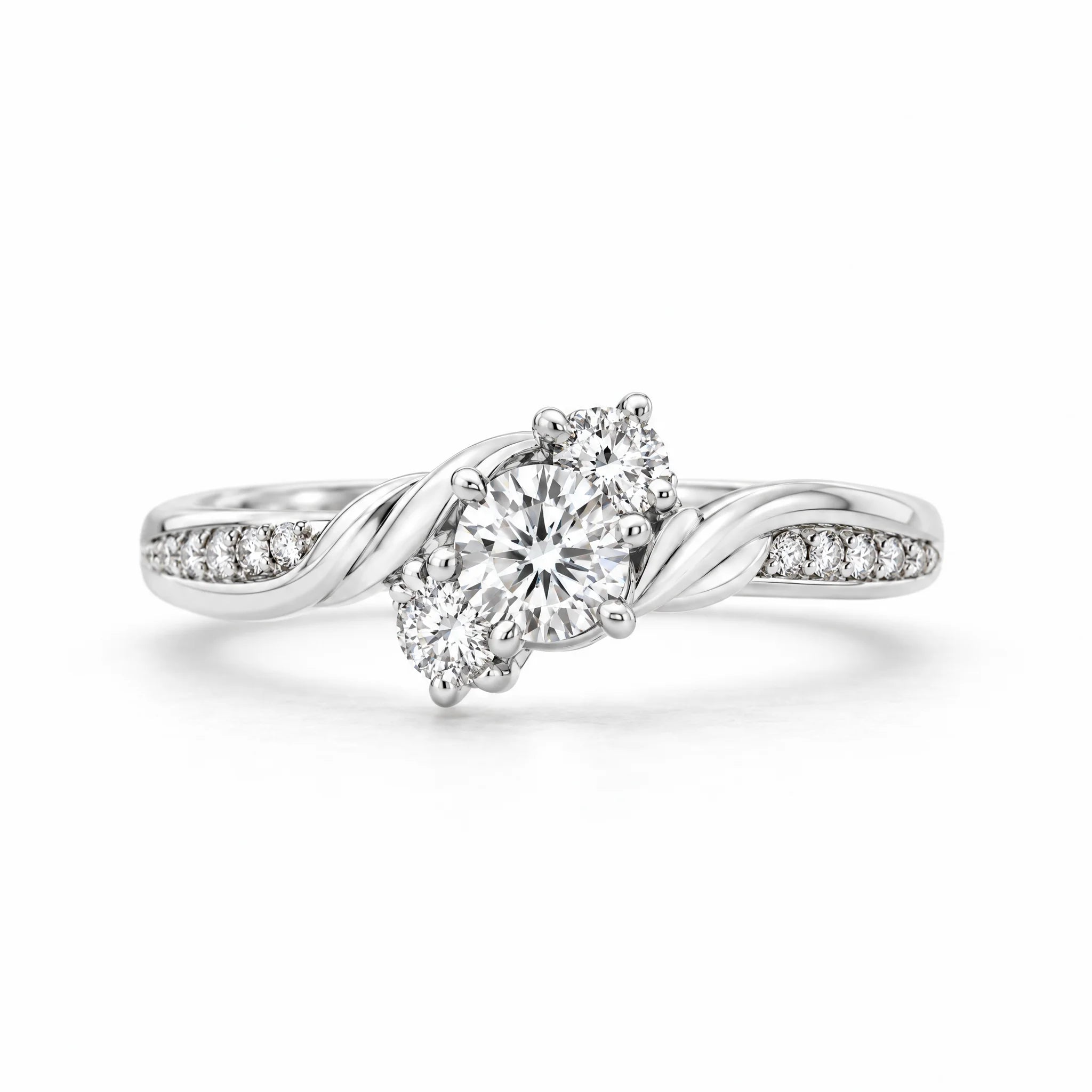 0.5 CT Three-Stone Moissanite Engagement Ring