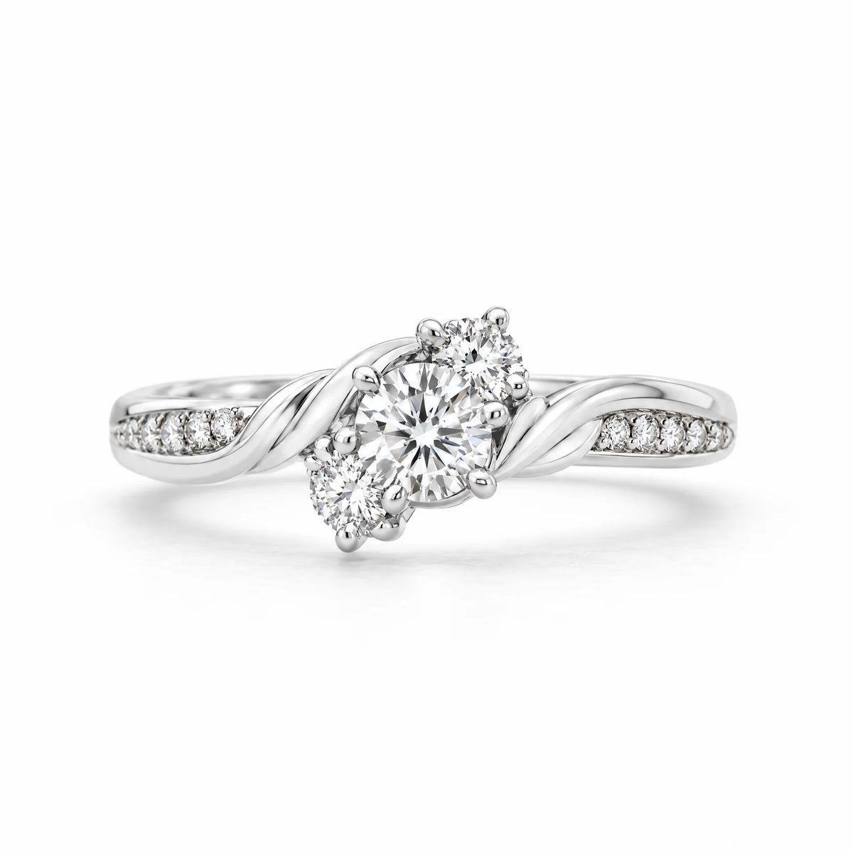 0.5 CT Three-Stone Moissanite Engagement Ring