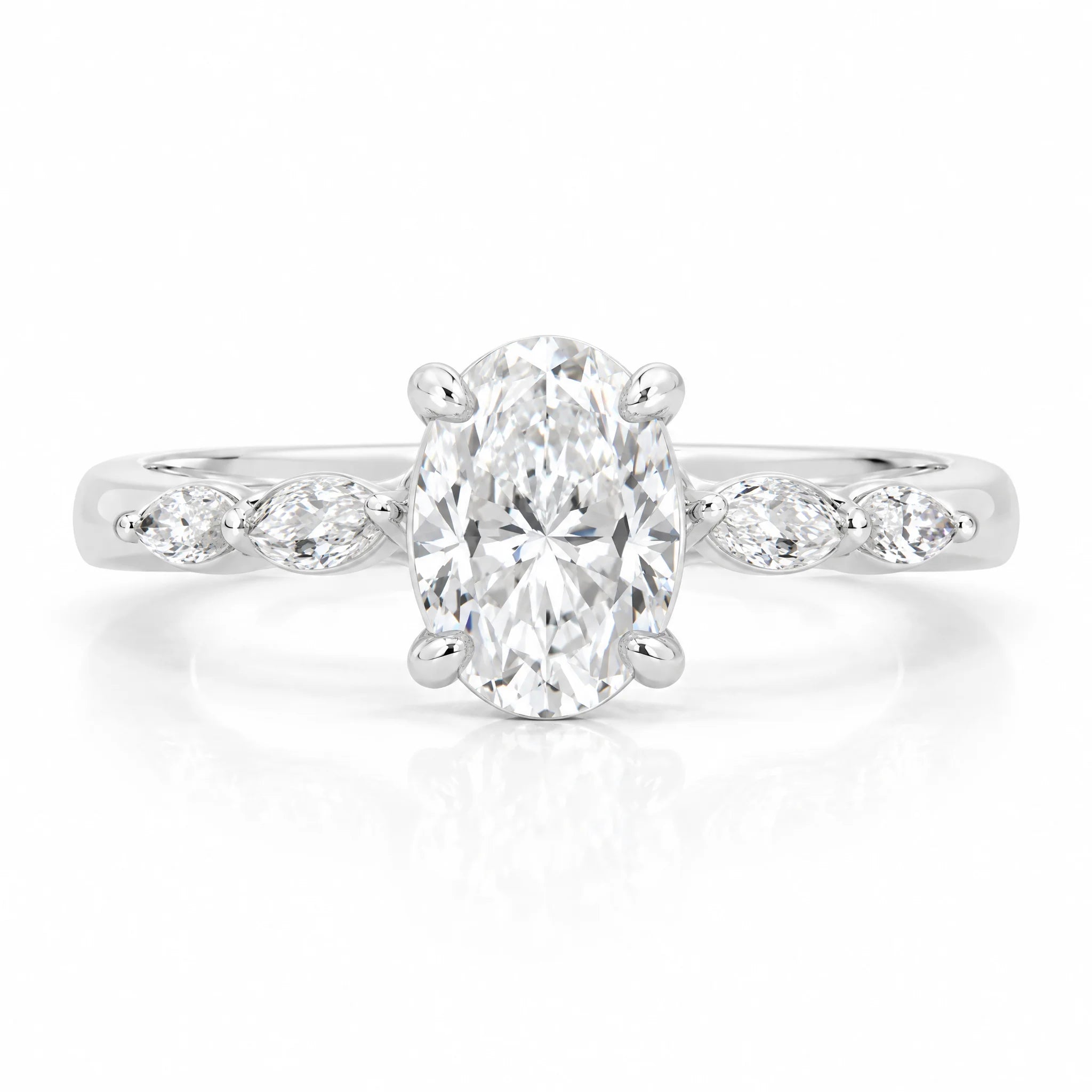 2 CT Oval Cut Moissanite Engagement Ring
