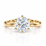 VVS1 Round Cut Moissanite Gold Solitaire Ring