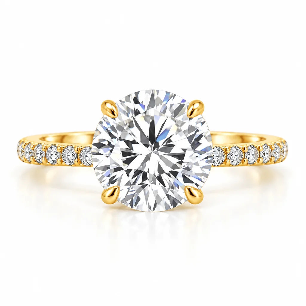 3 CT VVS1 D Color Moissanite Engagement Ring