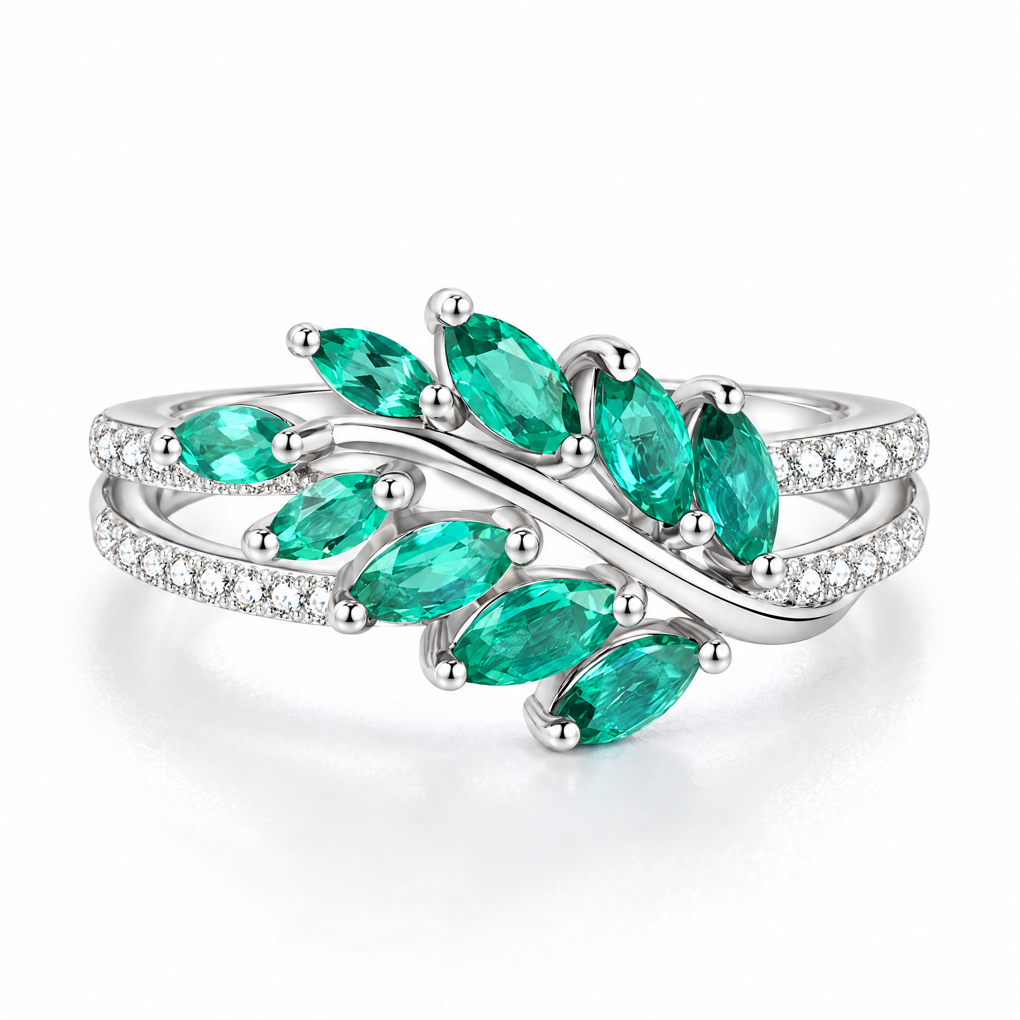 VVS1 D Color Lab Grown Emerald Ring