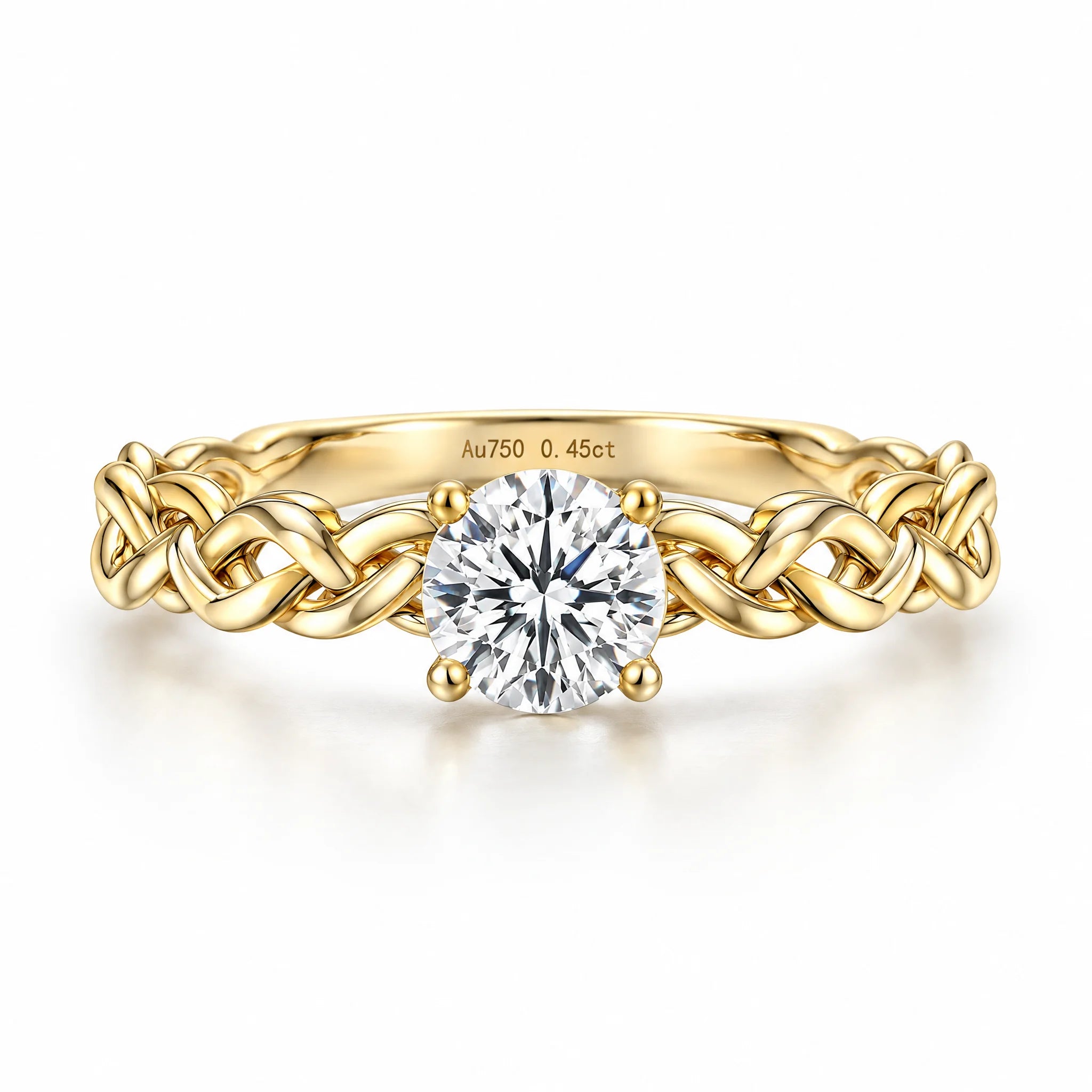 5.0mm Brilliant Cut Moissanite Ring