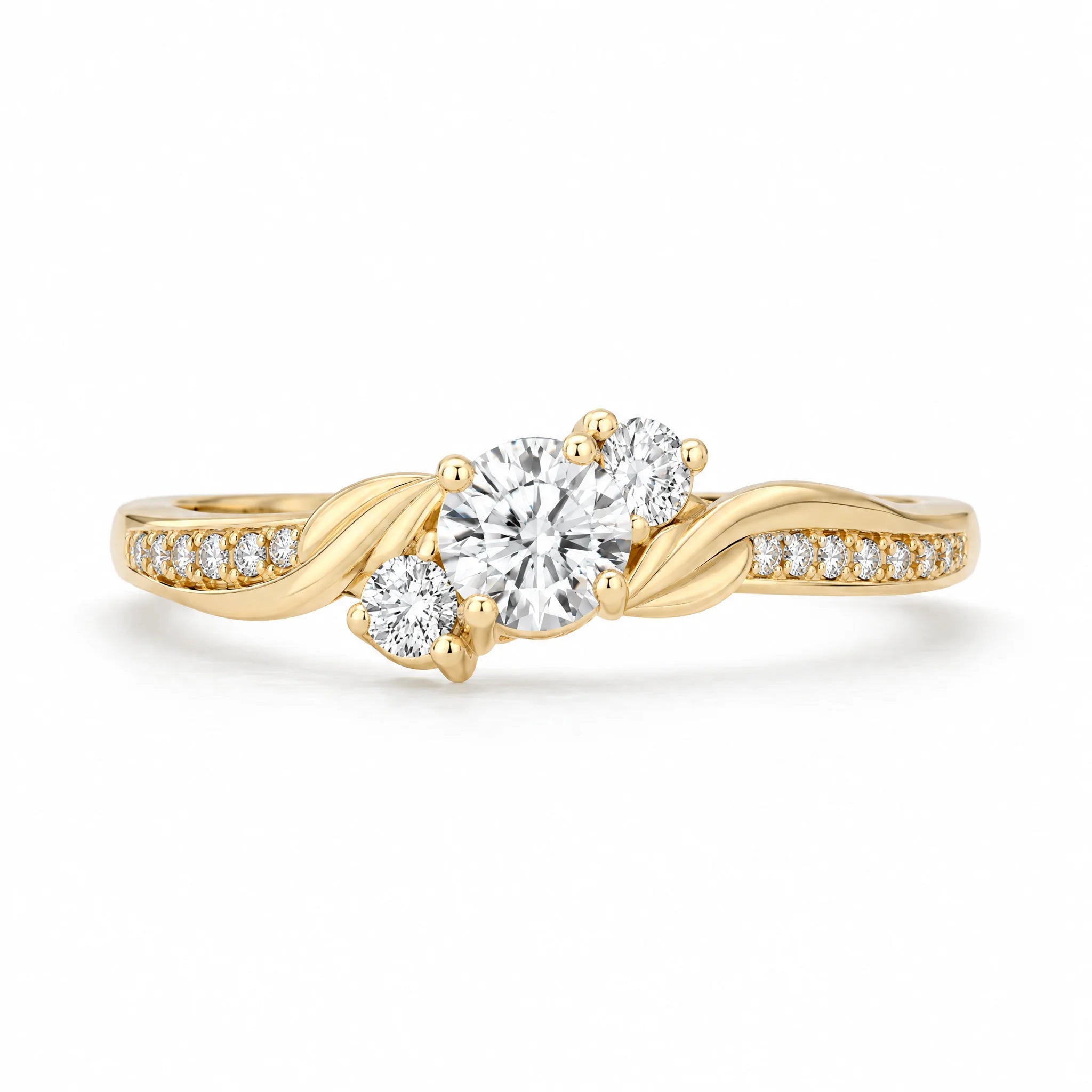 0.5 CT Three-Stone Moissanite Engagement Ring