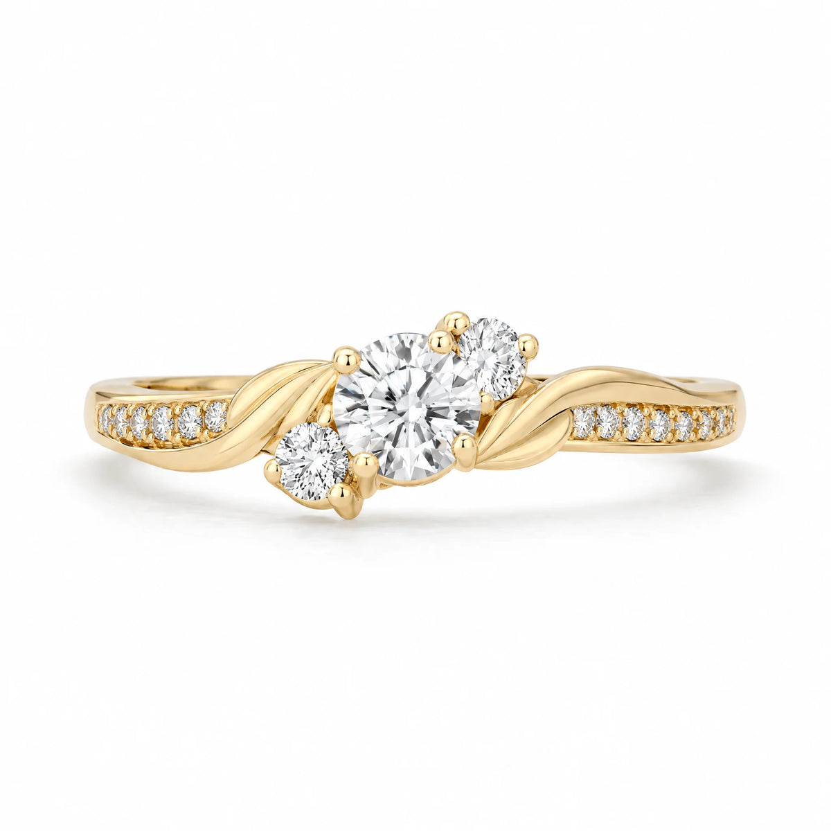0.5 CT Three-Stone Moissanite Engagement Ring