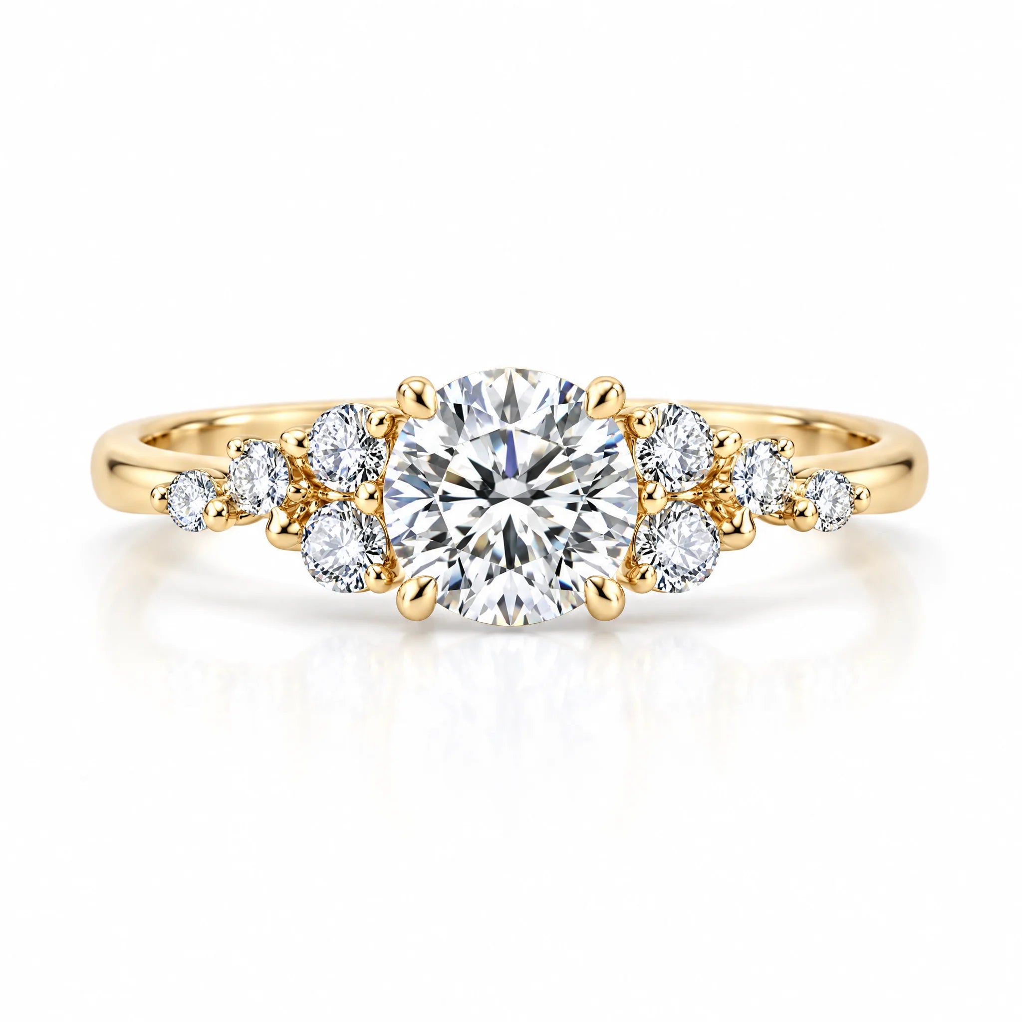 11 Stone VVS1 D Color  Moissanite Ring