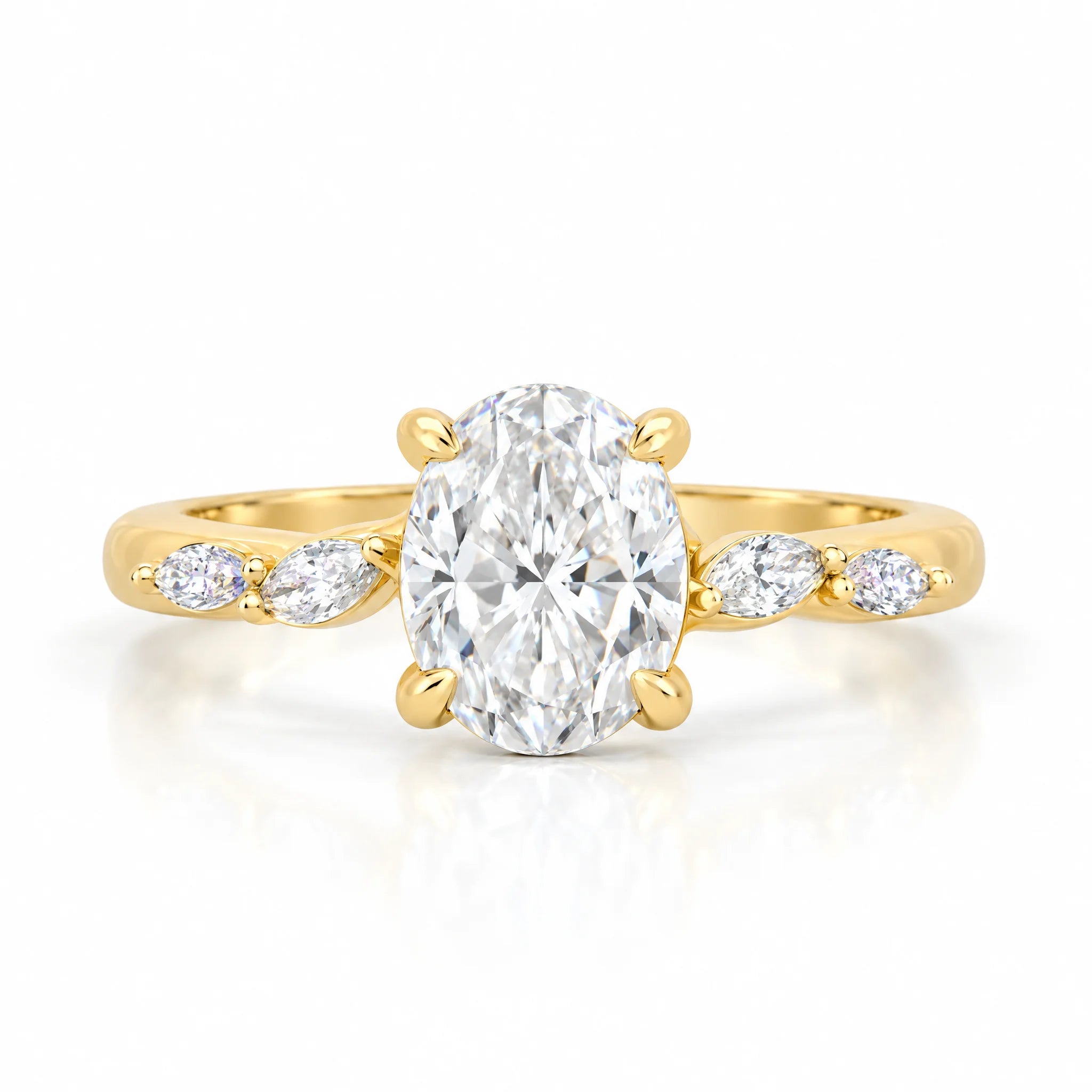 2 CT Oval Cut Moissanite Engagement Ring