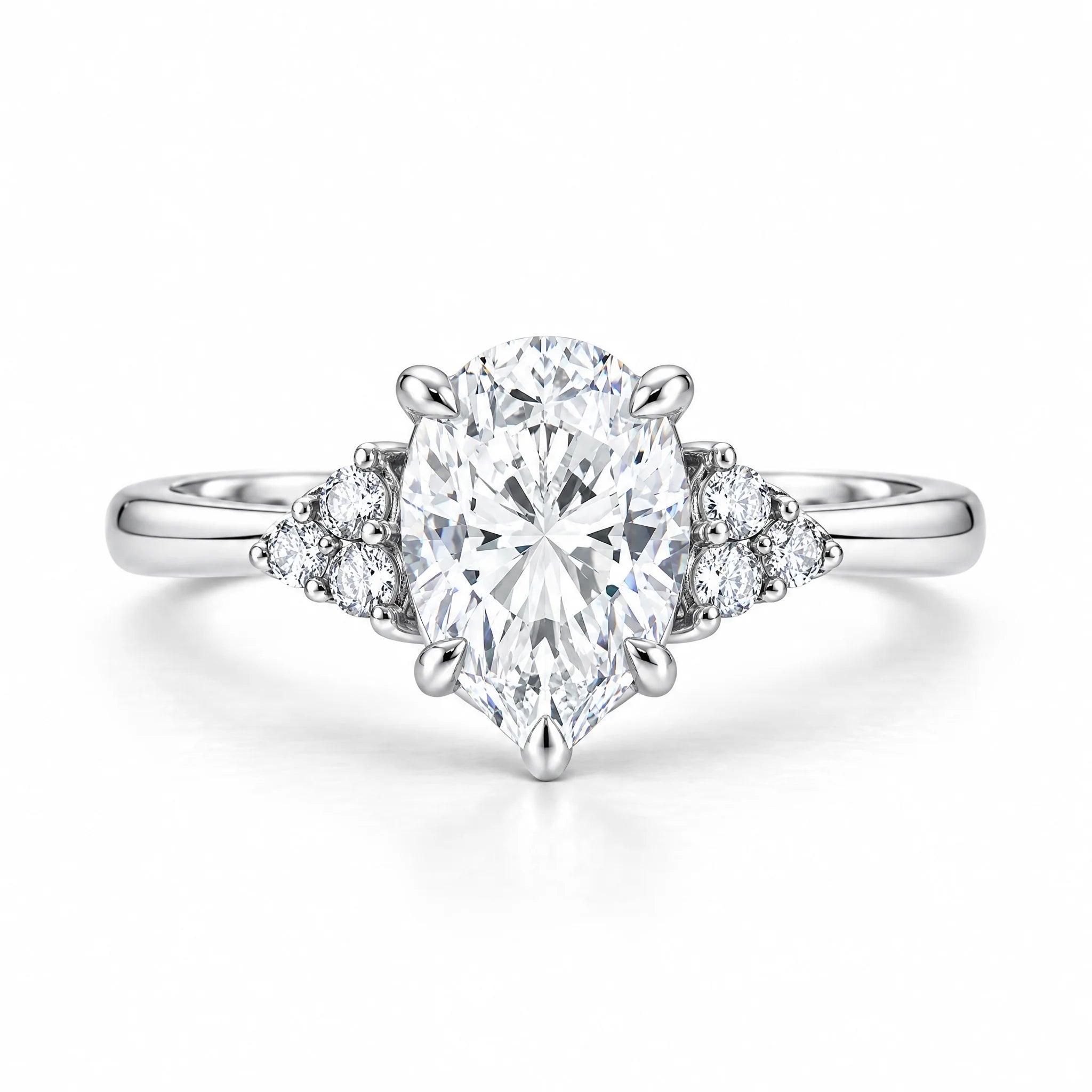 2 CT Pear Cut Moissanite Engagement Ring
