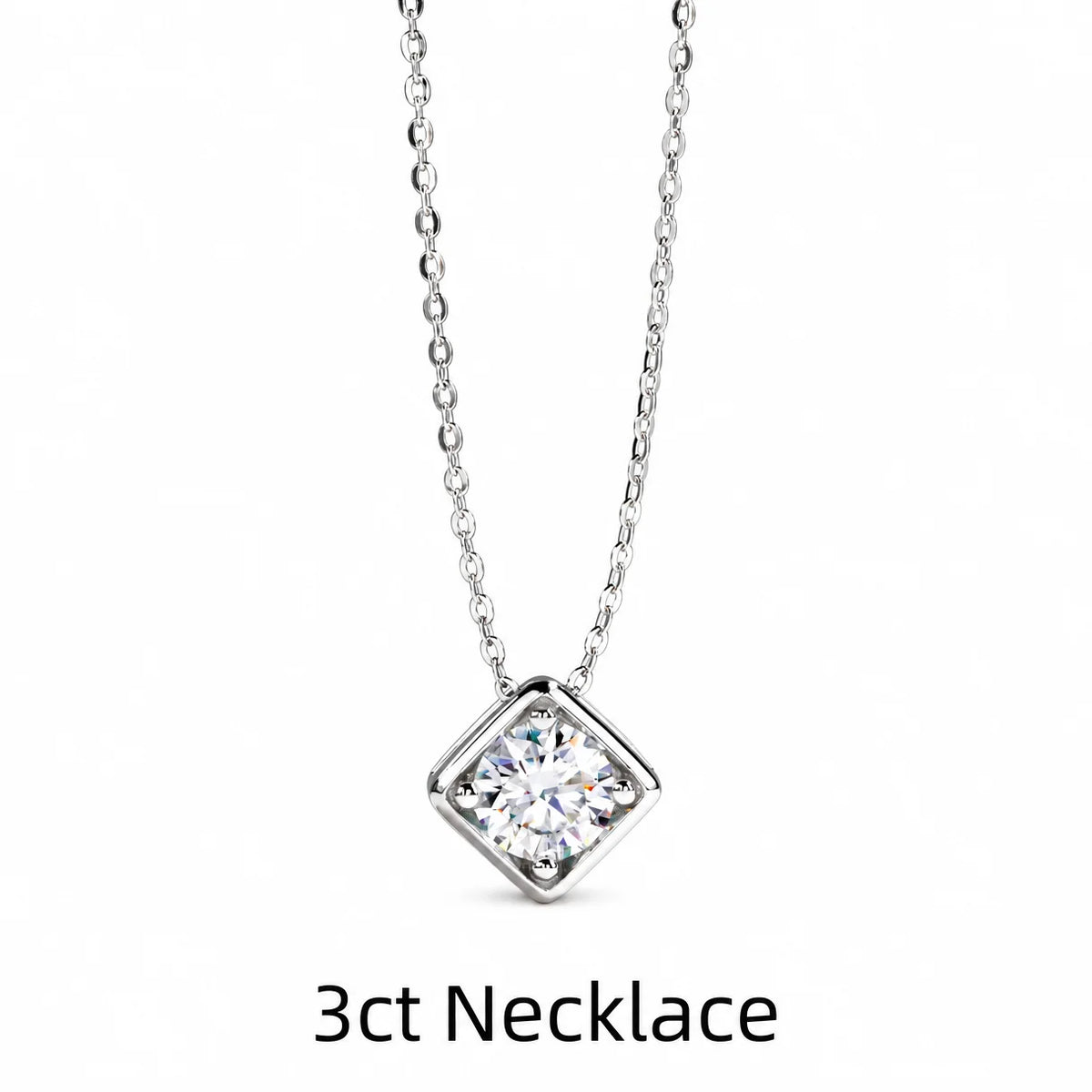VVS1 Moissanite Square Pendant Necklace