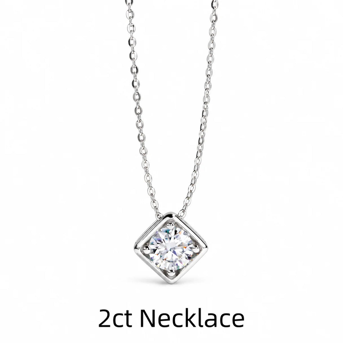 VVS1 Moissanite Square Pendant Necklace