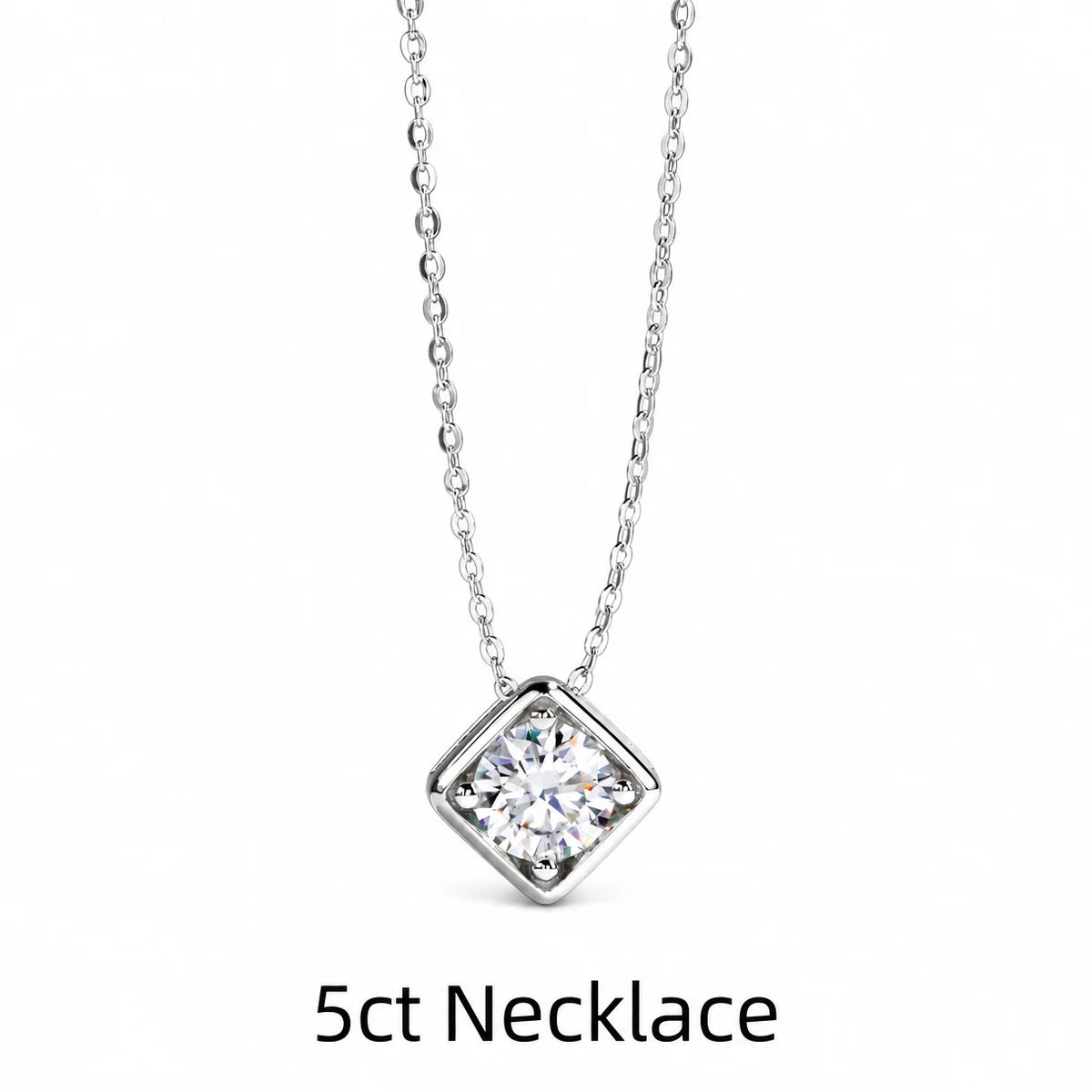 VVS1 Moissanite Square Pendant Necklace
