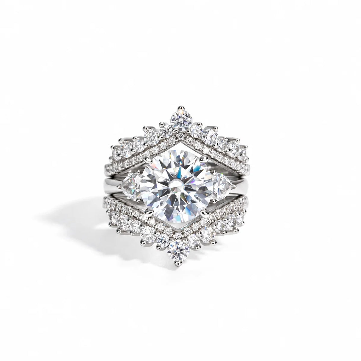 4.6 CTTW Round Cut Moissanite Engagement Ring