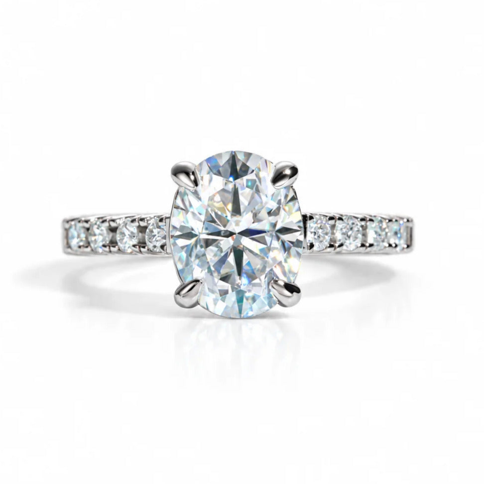 3 CT Oval Cut Moissanite Engagement Ring
