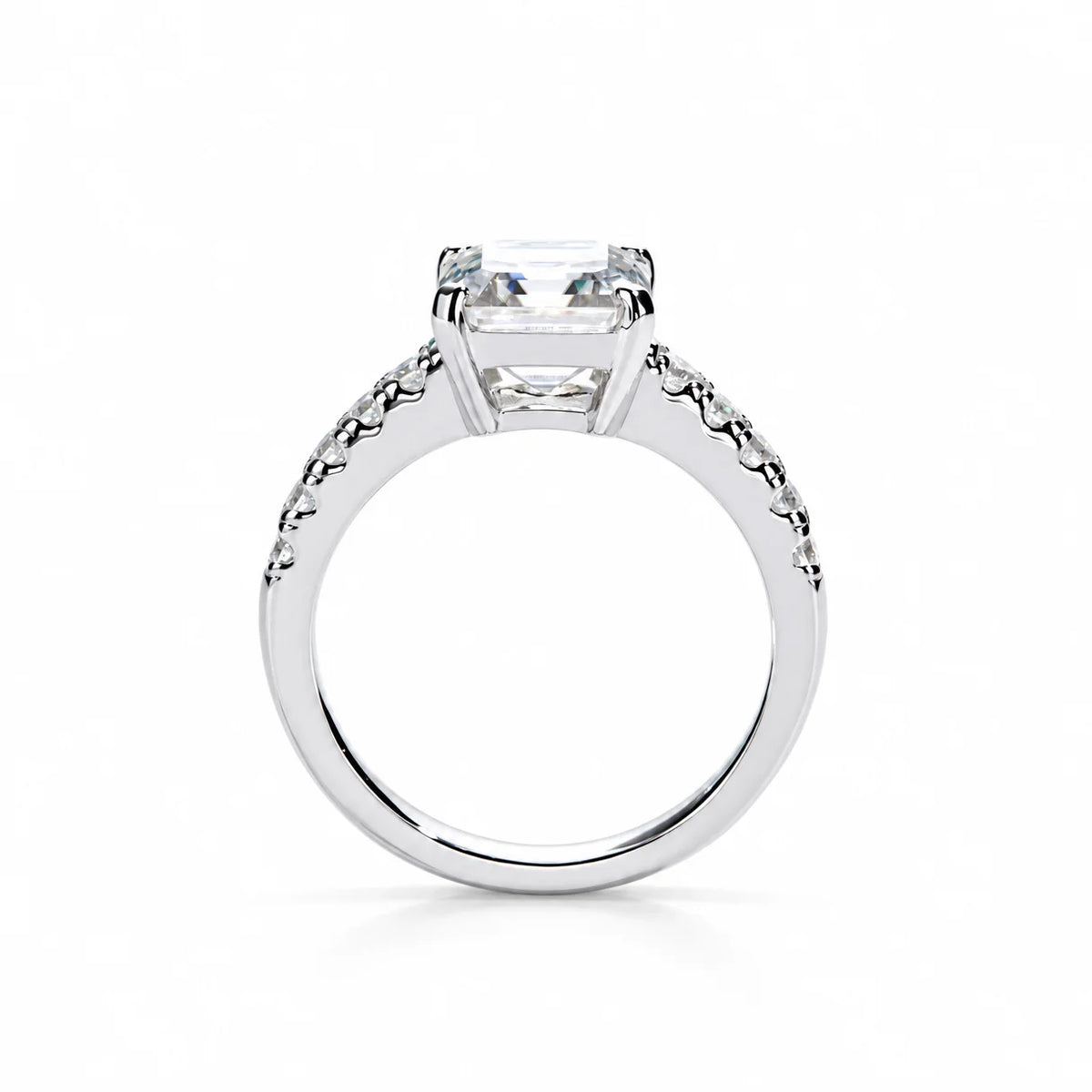 3 CT Asscher Cut Moissanite Engagement Ring