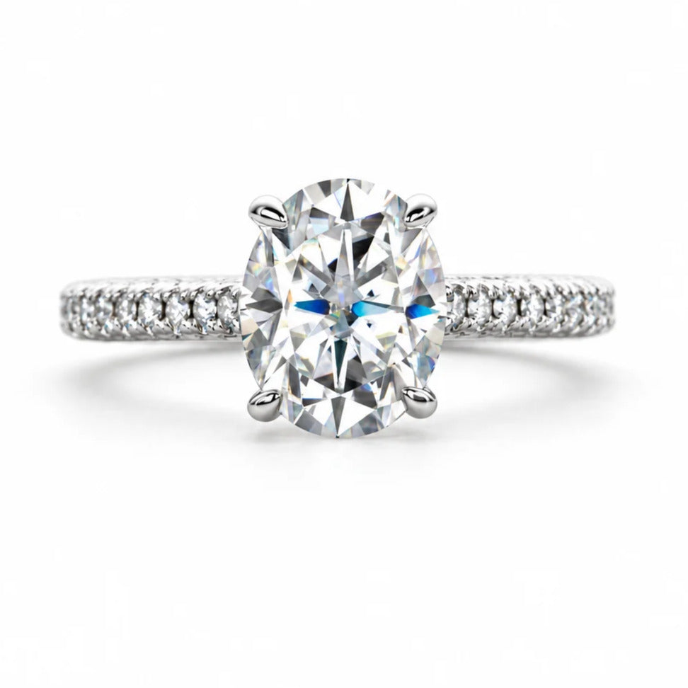 3 CT Oval Cut Moissanite Engagement Ring
