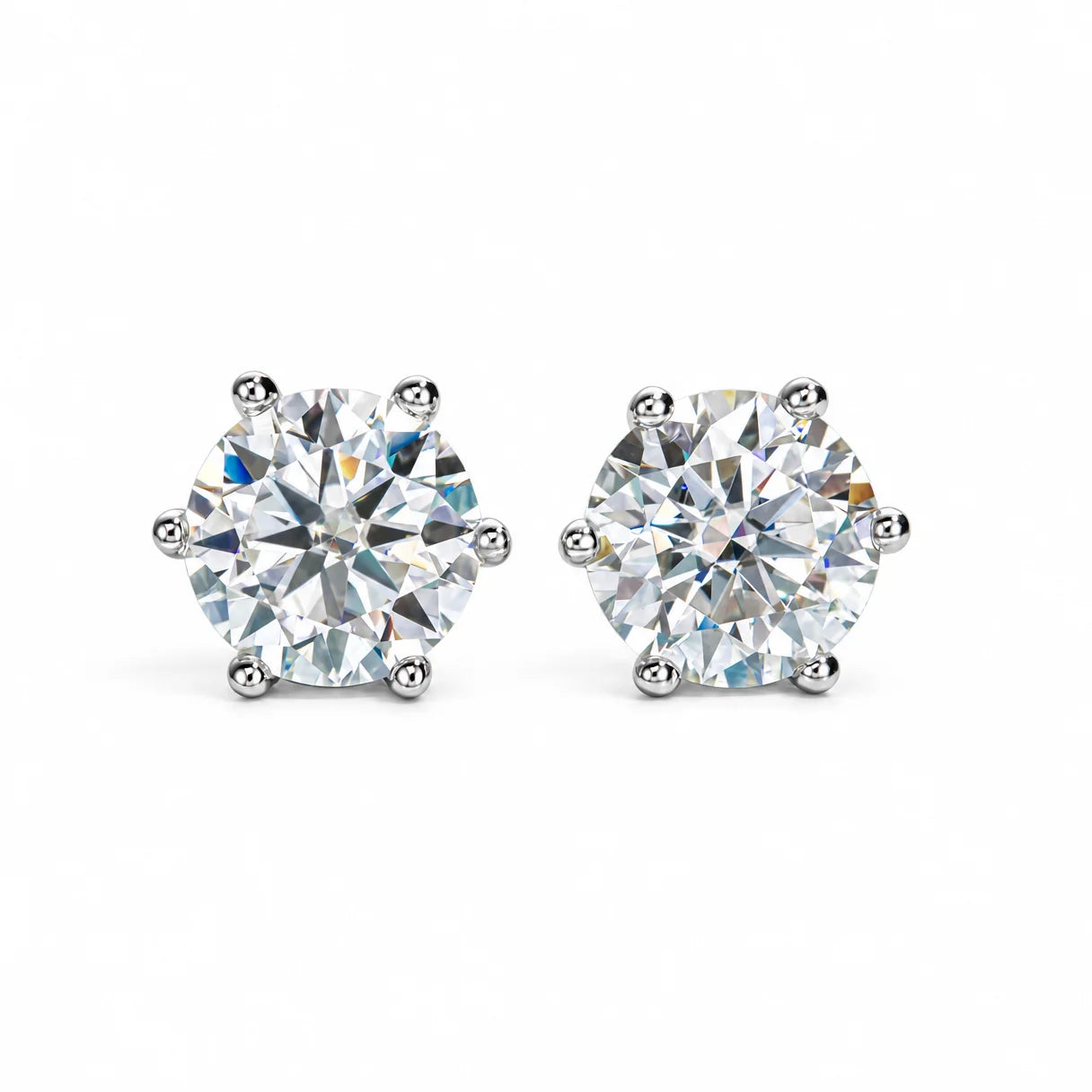 VVS1 Round Cut Moissanite Stud Earring