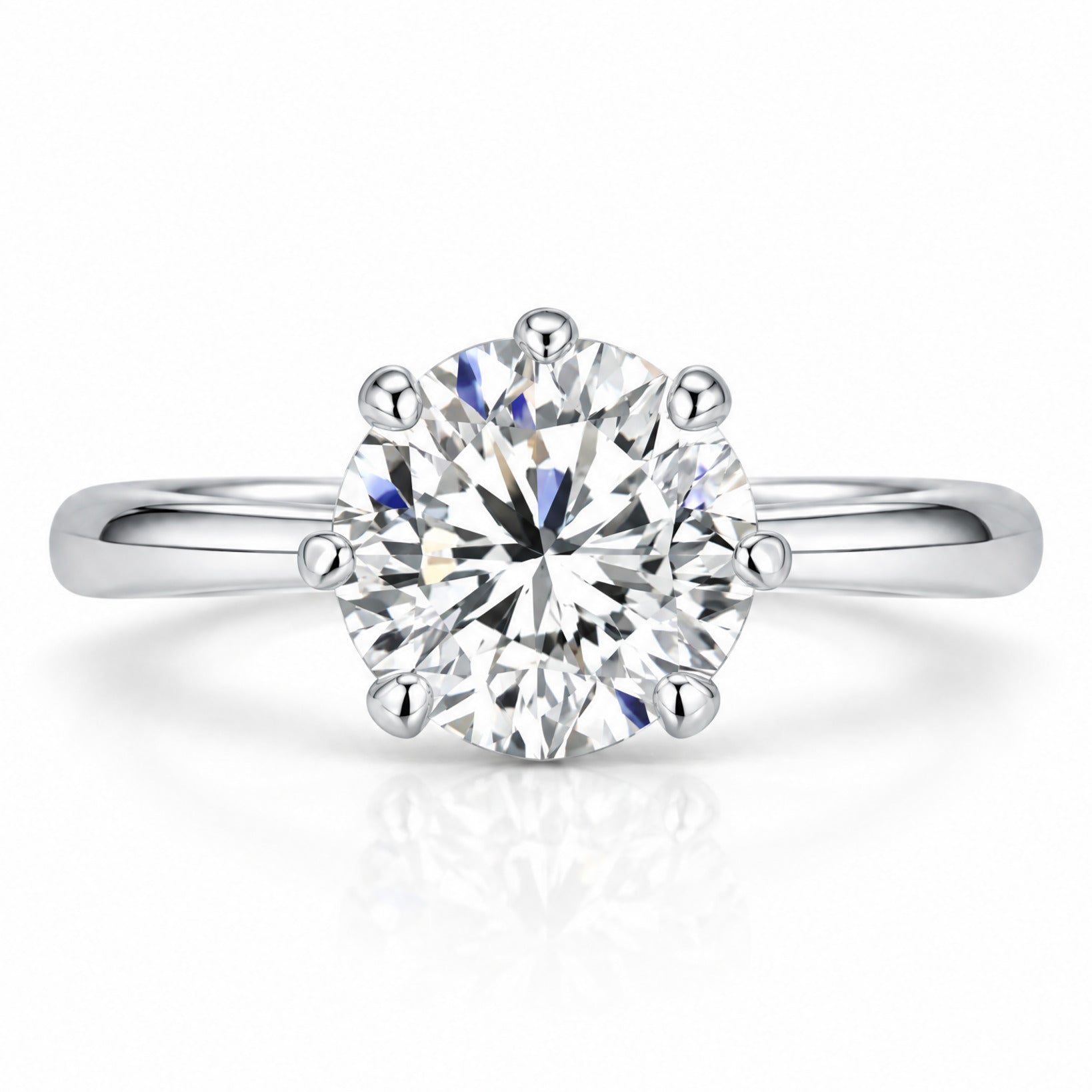 VVS1 D Color Brilliant Cut Moissanite Engagement Ring