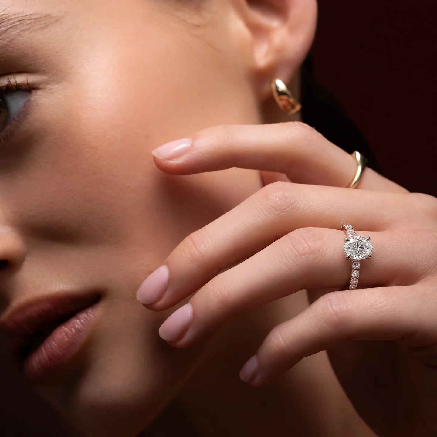 3 CT Oval Cut Moissanite Engagement Ring