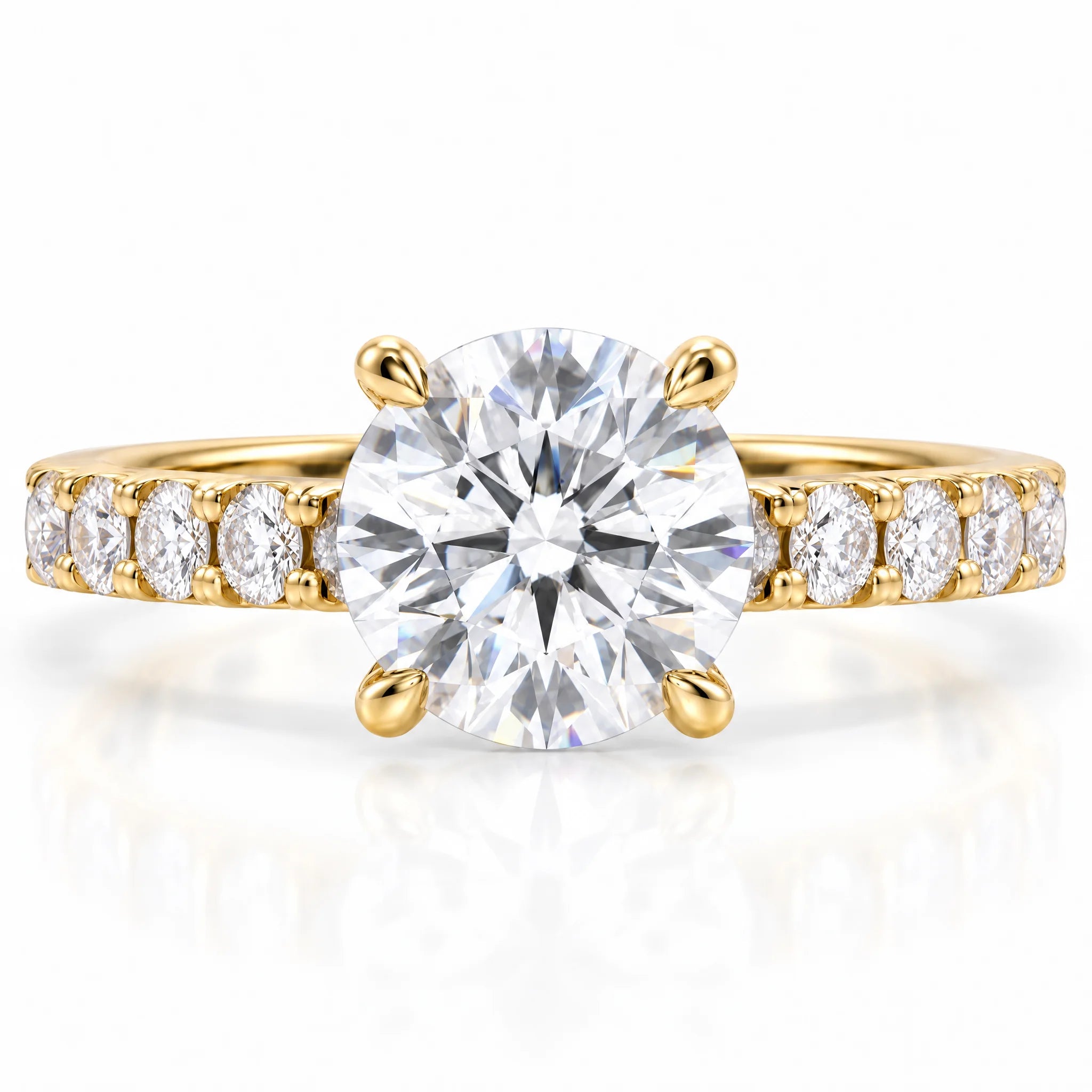 4.3 CT D Color Moissanite Engagement Ring