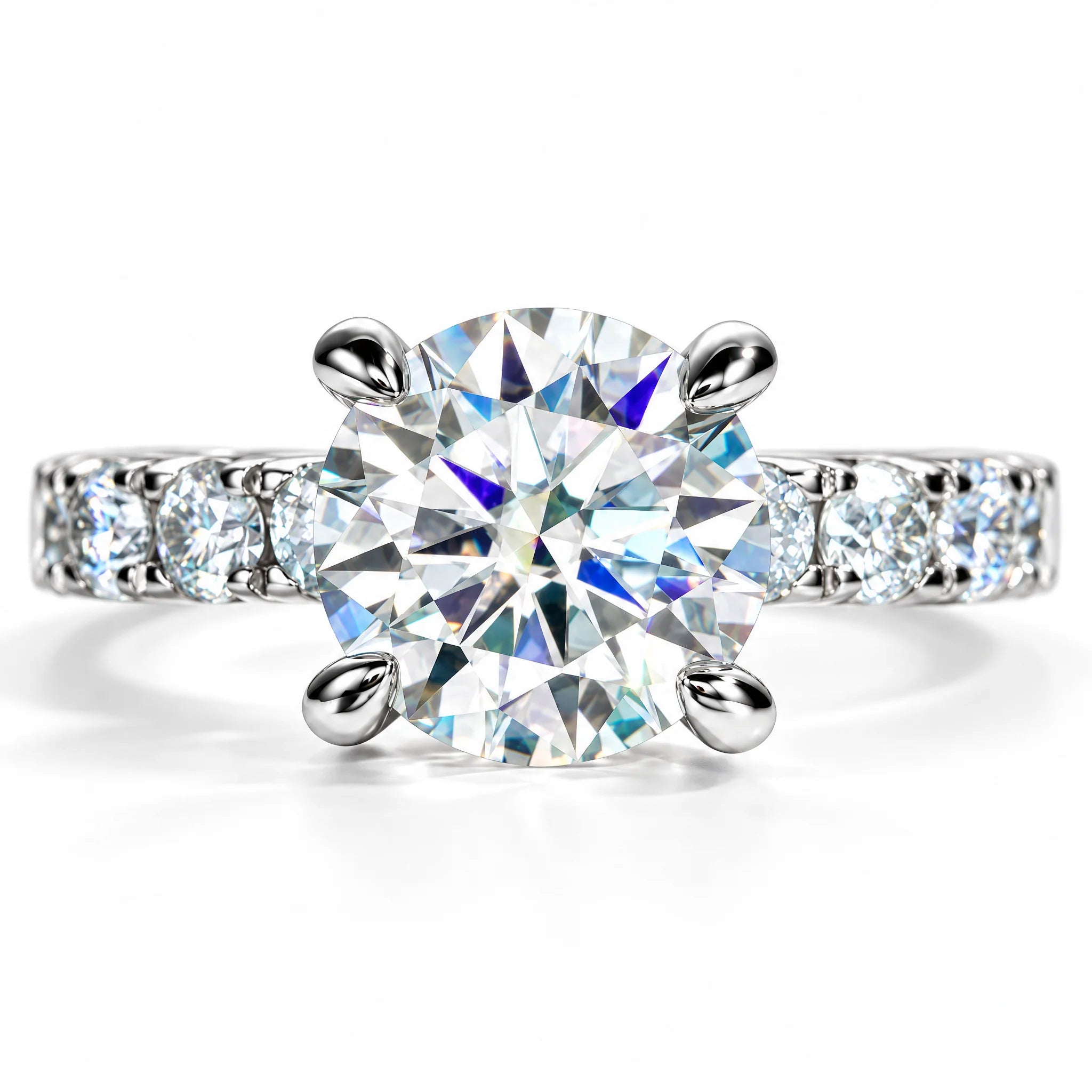 4.3 CT D Color Moissanite Engagement Ring