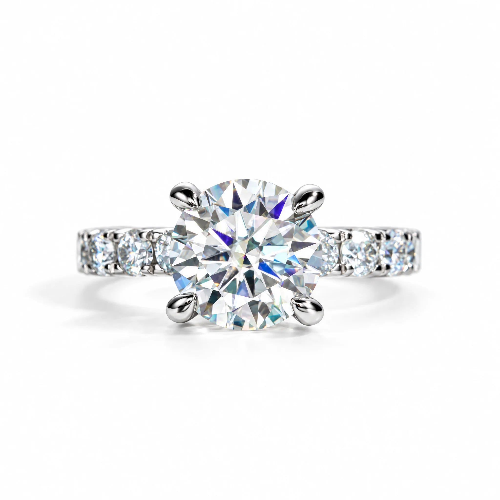 4.3 CT D Color Moissanite Engagement Ring