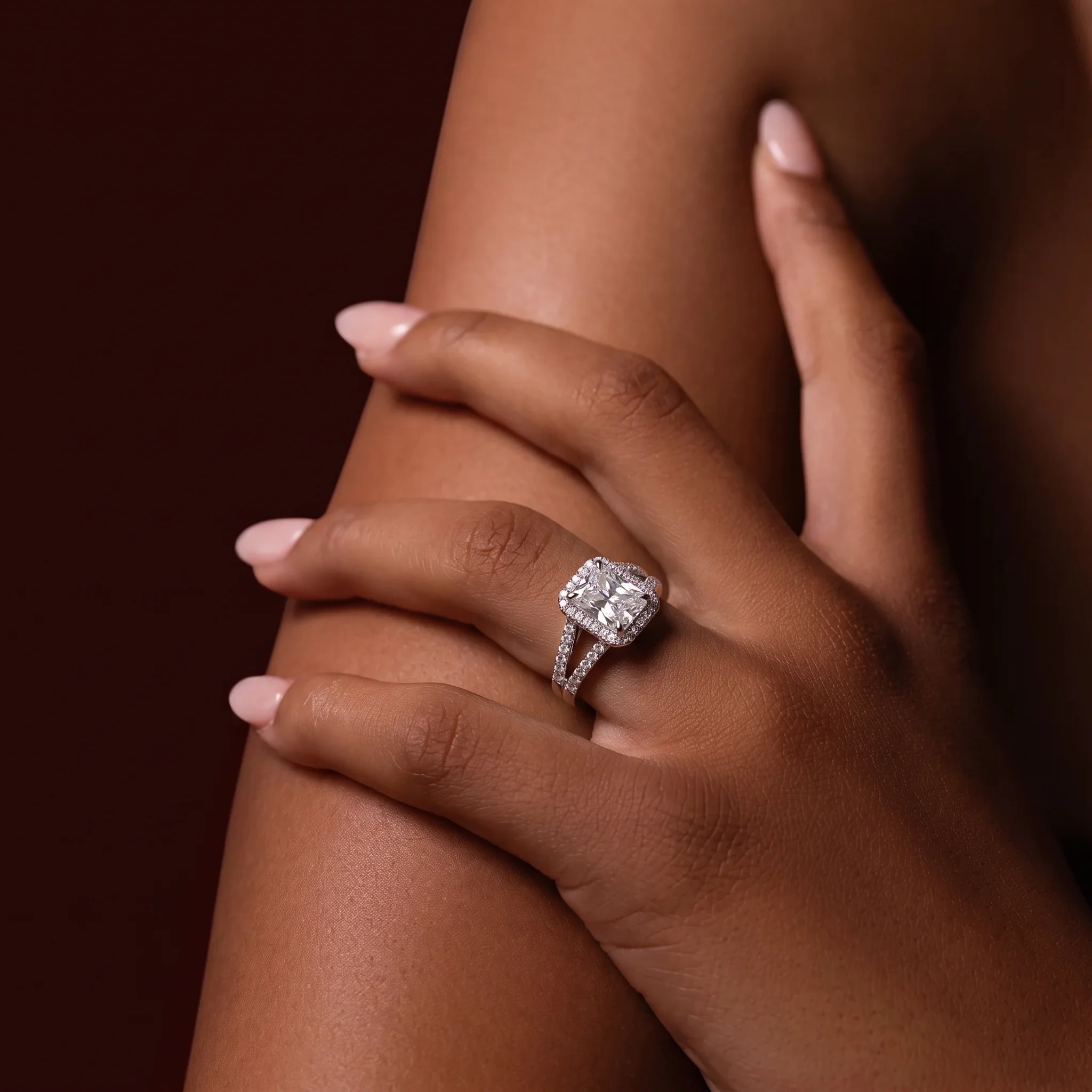 3 CT VVS1 Radiant Cut Moissanite Engagement Ring