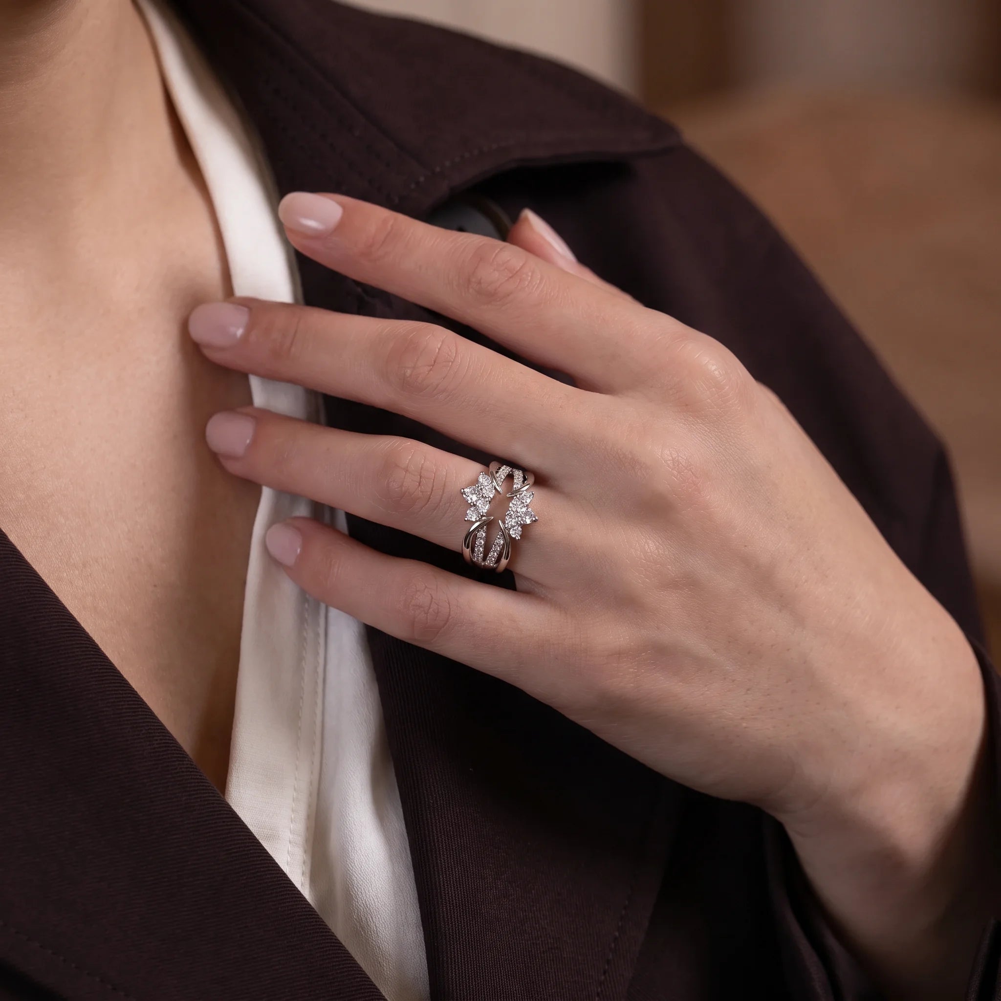 VVS1 D Color Moissanite Bridal Band Set