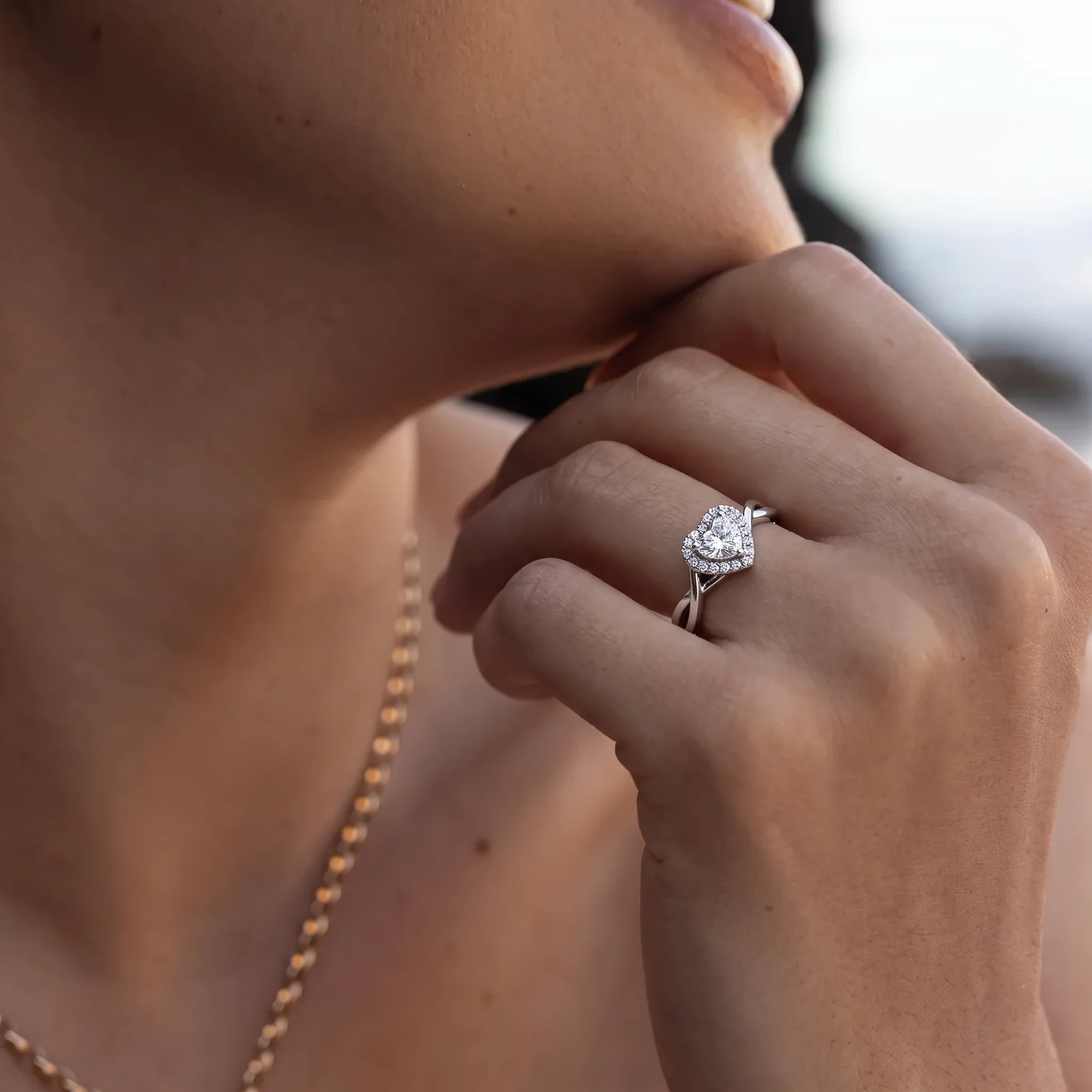 0.5 CT Heart Cut Infinity Moissanite Engagement Ring