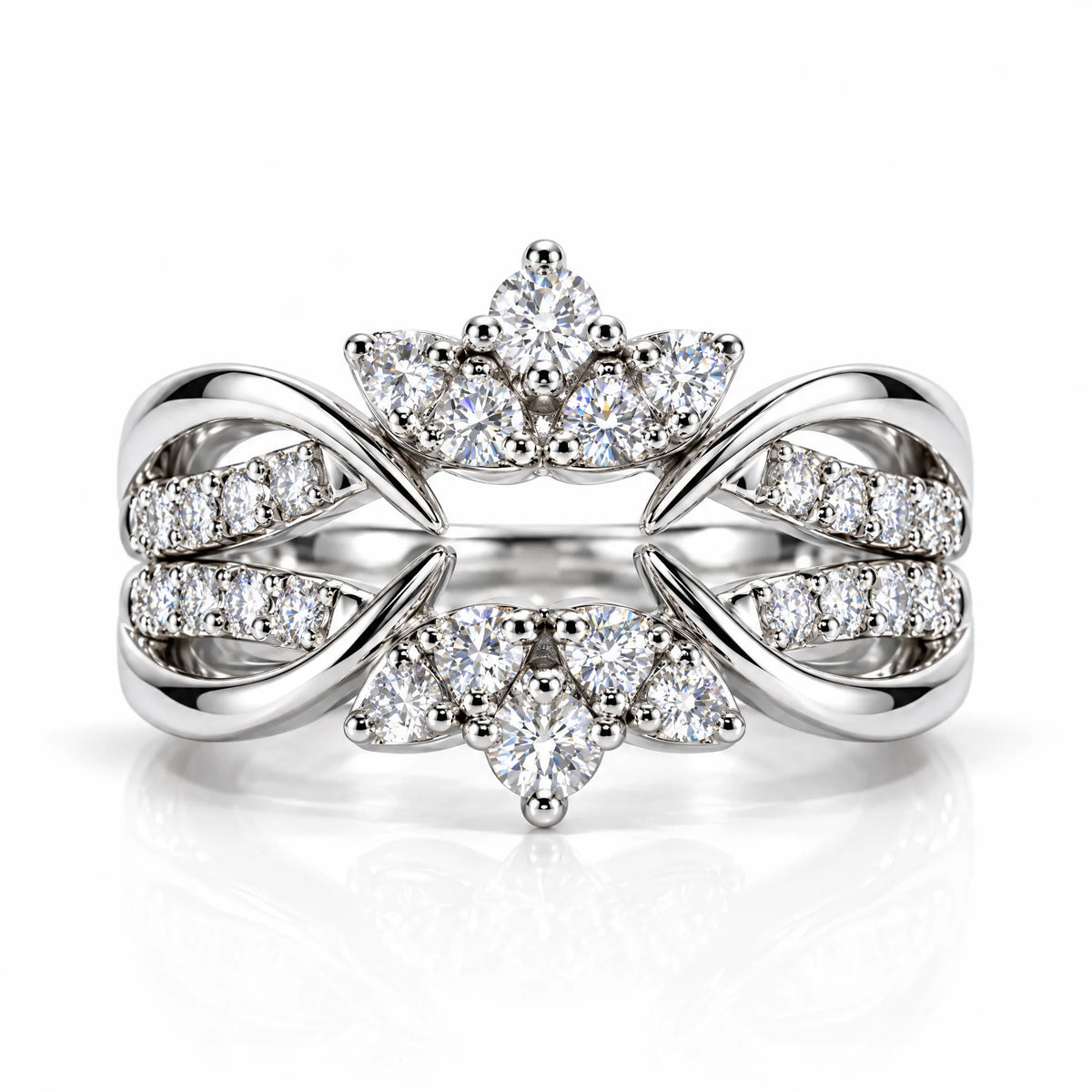 VVS1 D Color Moissanite Bridal Band Set