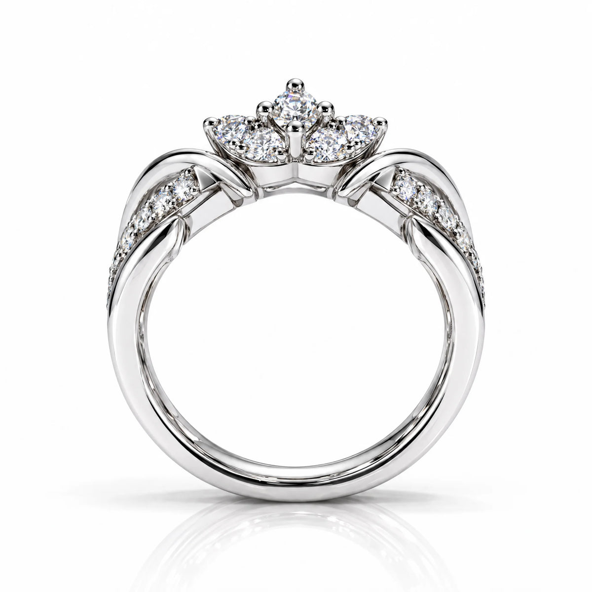VVS1 D Color Moissanite Bridal Band Set