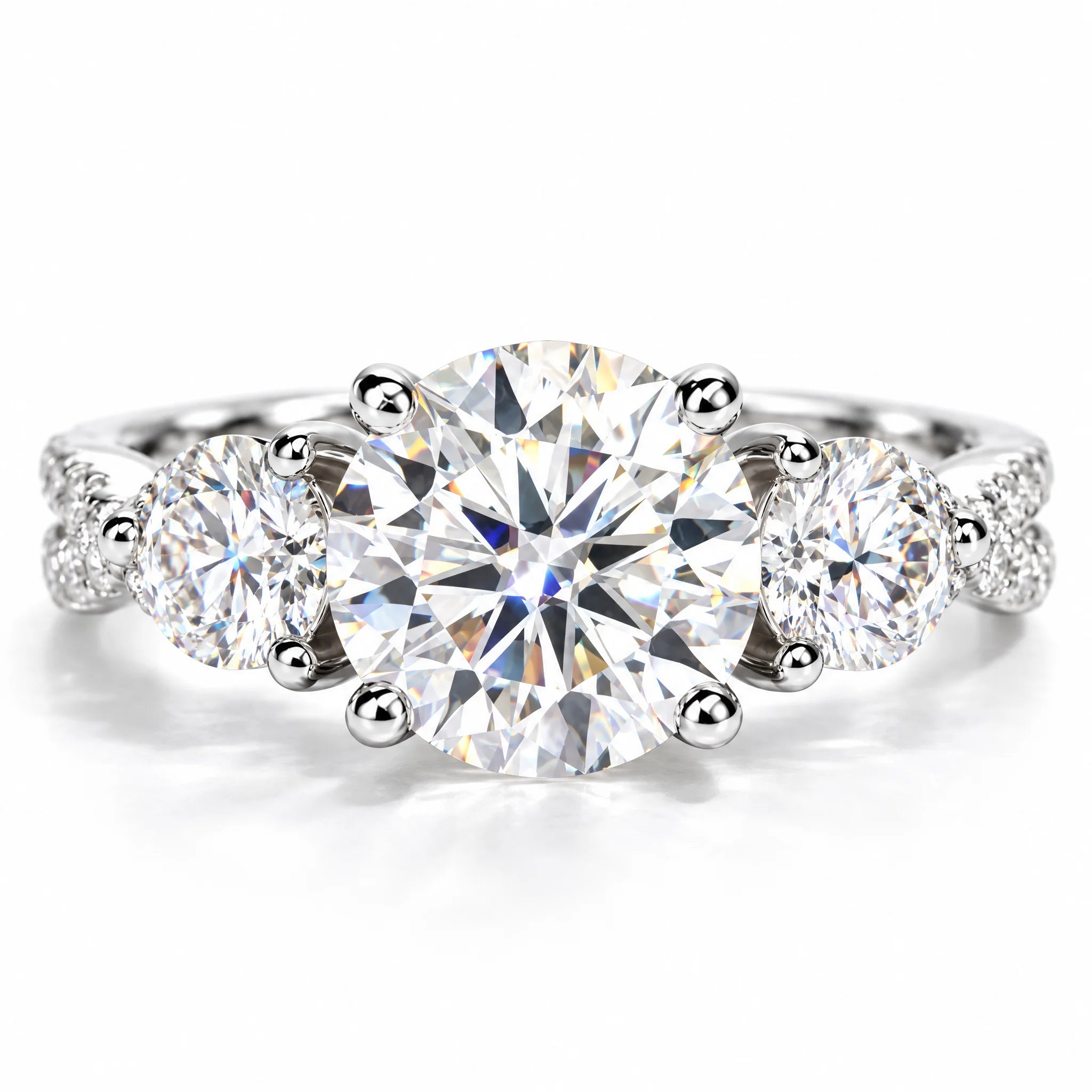 4.25 CTTW 3 Stone Infinity Engagement & Wedding Ring