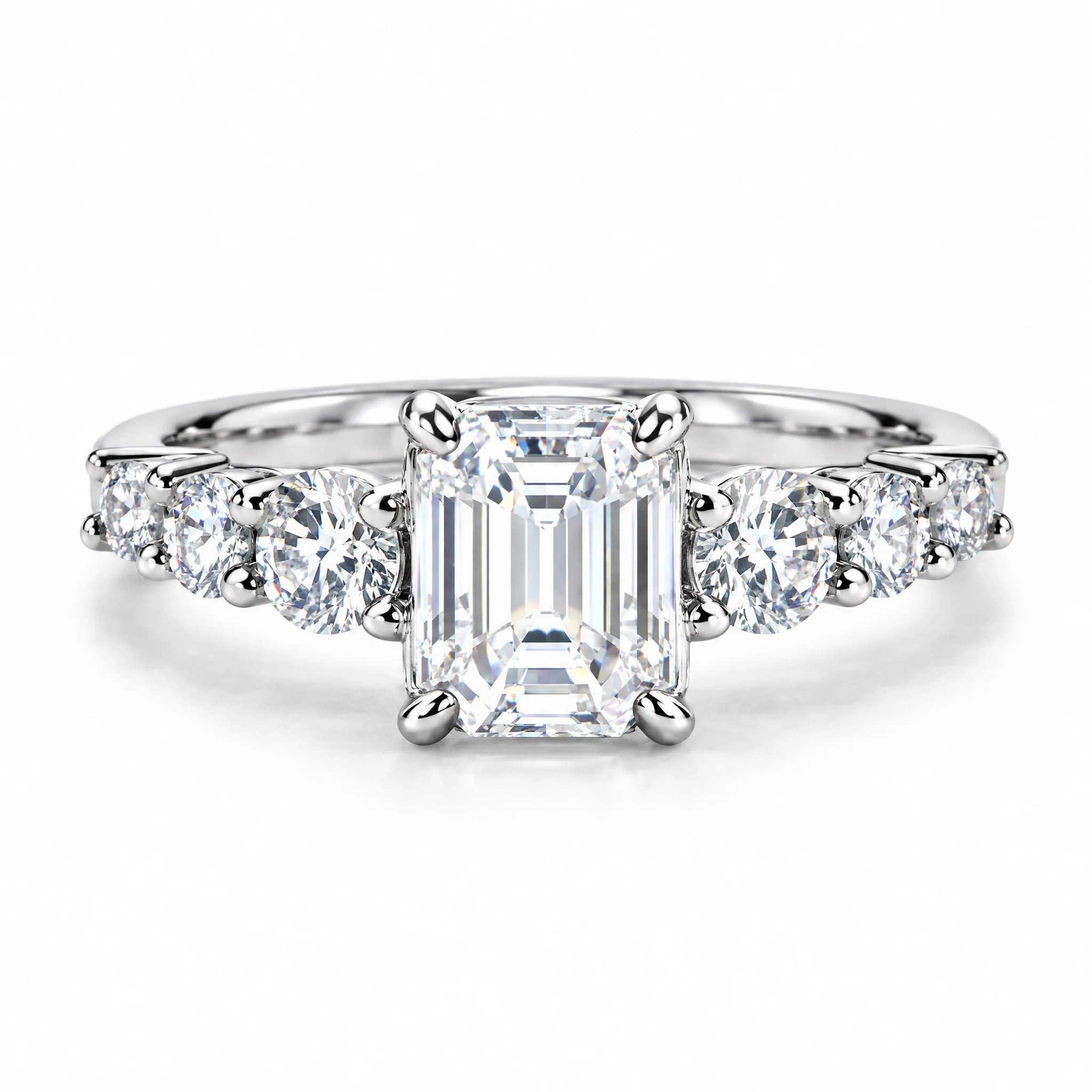 3 CT Emerald Cut Moissanite Engagement Ring