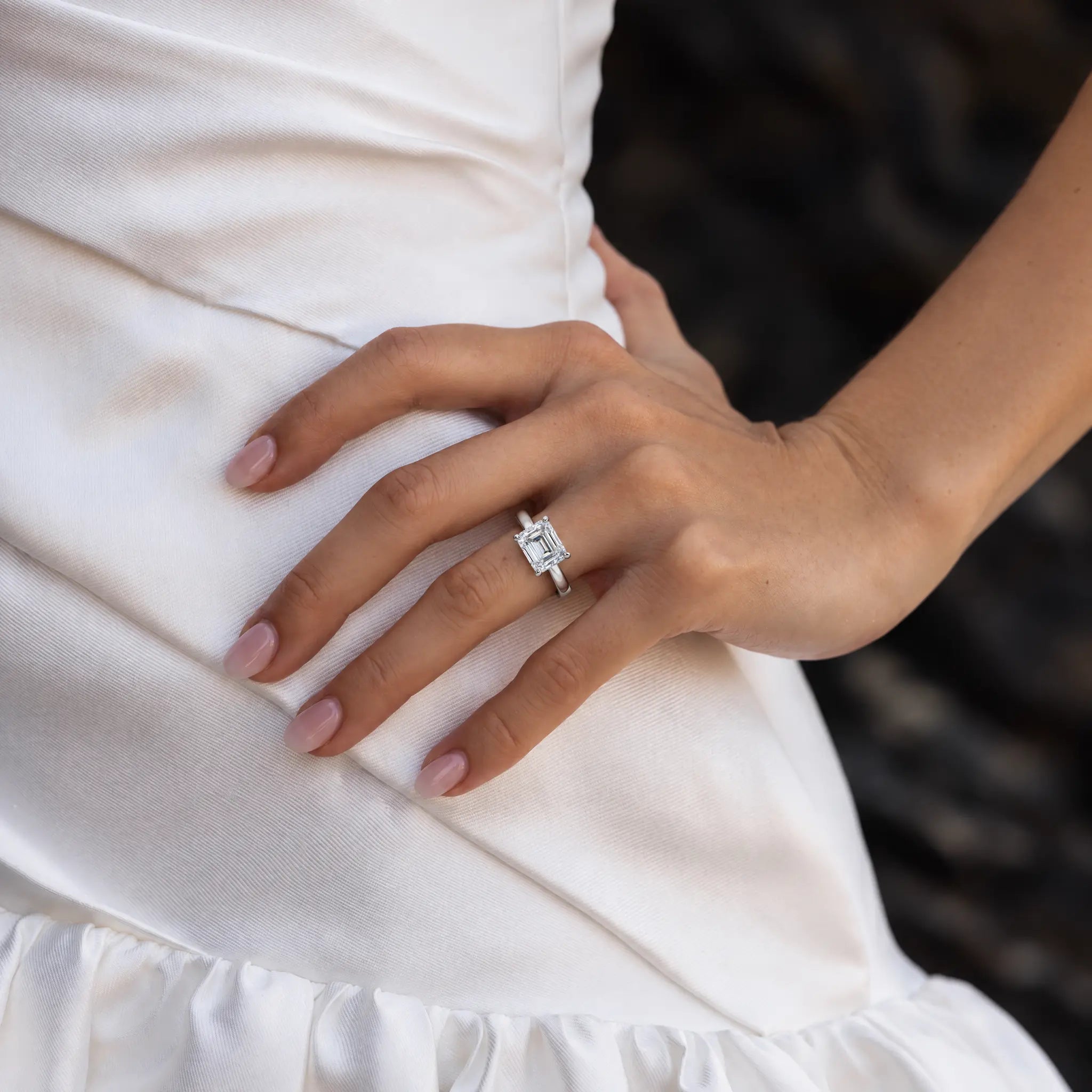 2 CT Emerald Cut Moissanite Engagement Ring