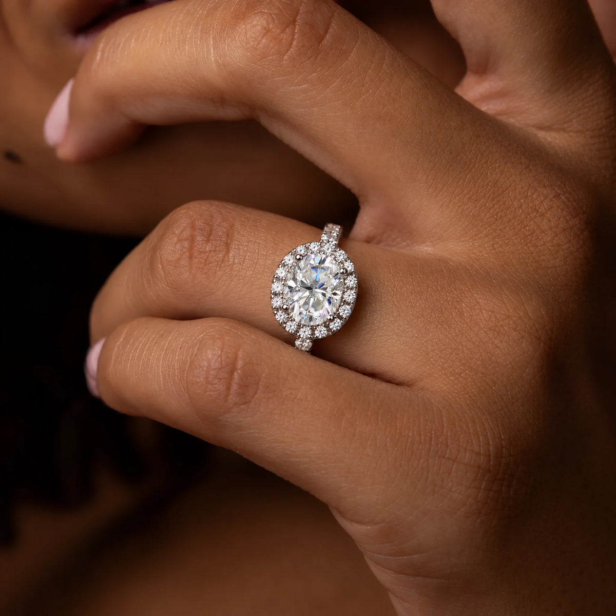 2 CT Oval Cut Moissanite Bridal Ring Set