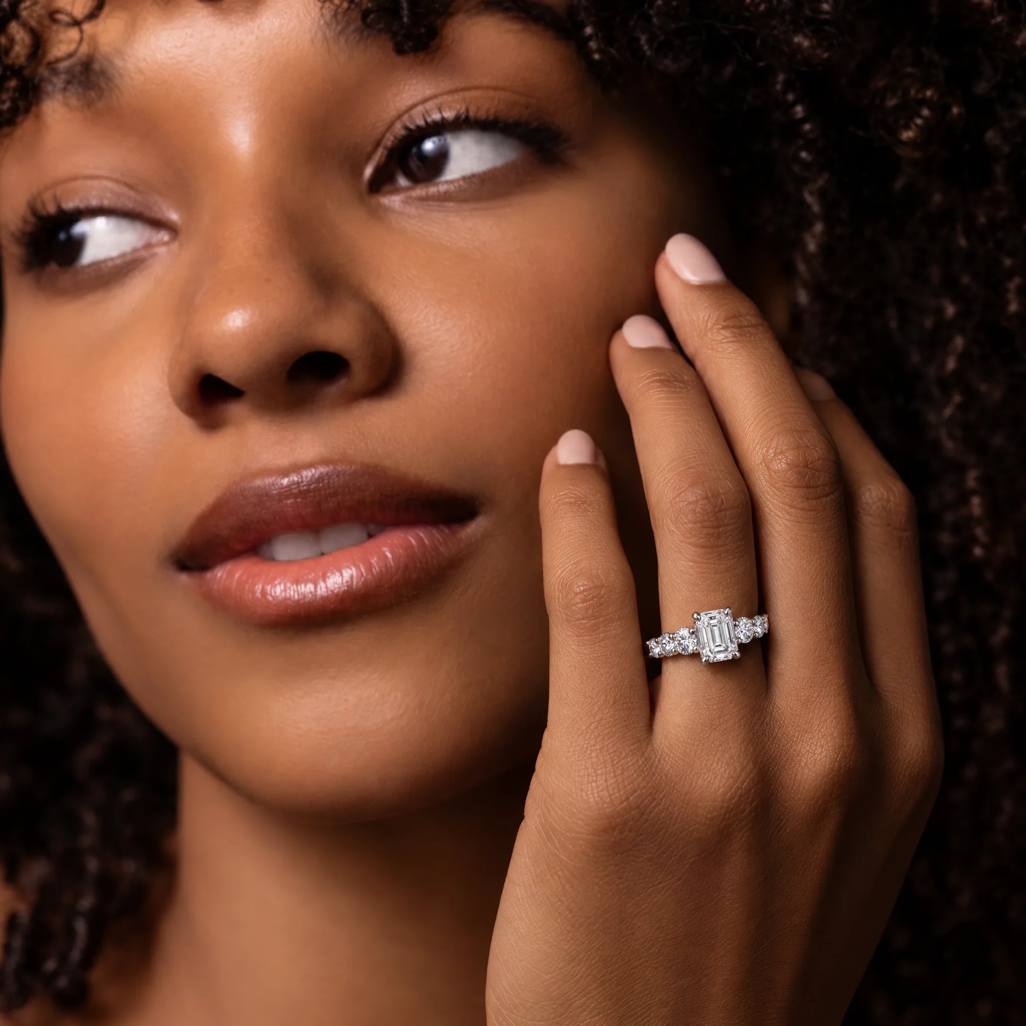3 CT Emerald Cut Moissanite Engagement Ring