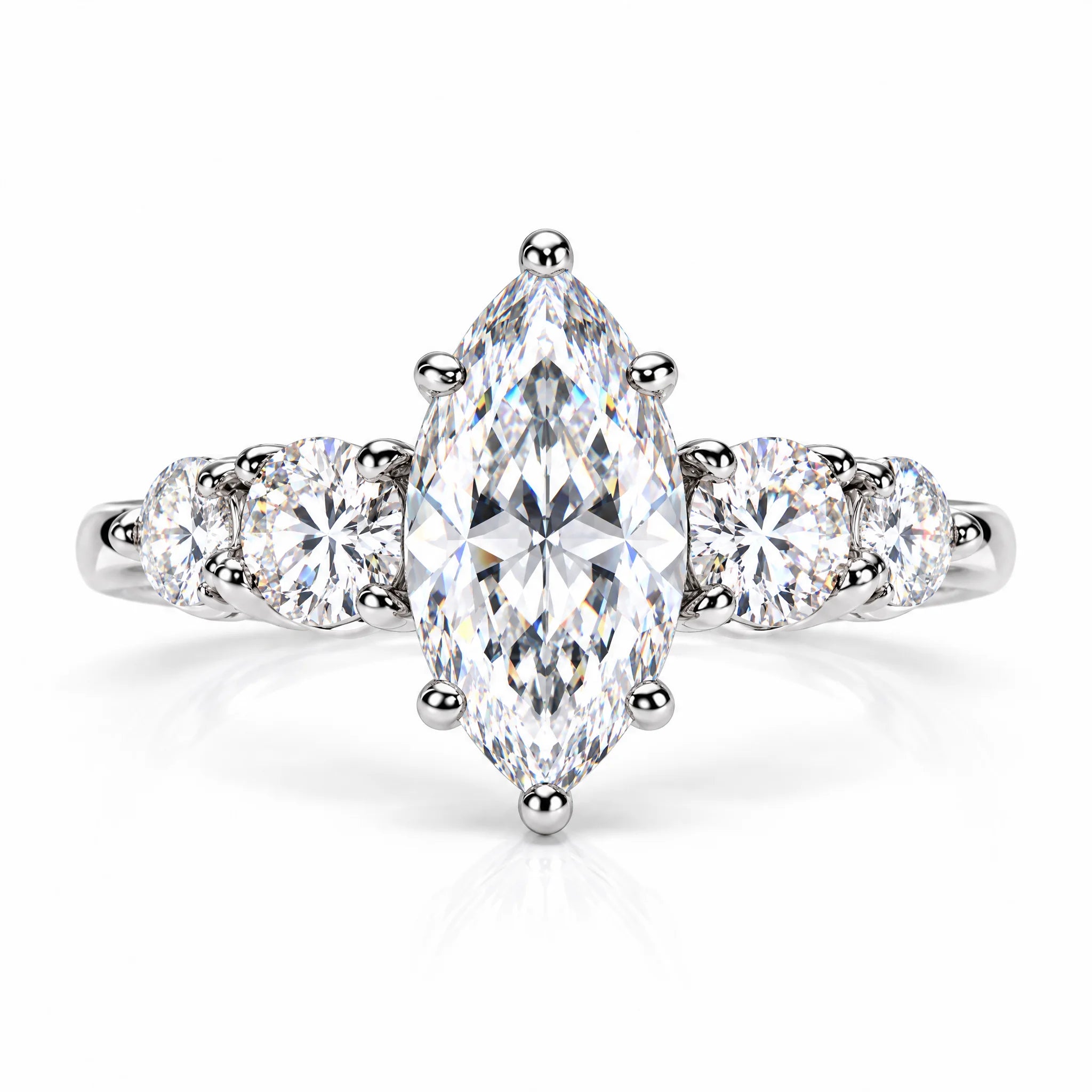 3 Carat Marquise Cut Moissanite Engagement Ring