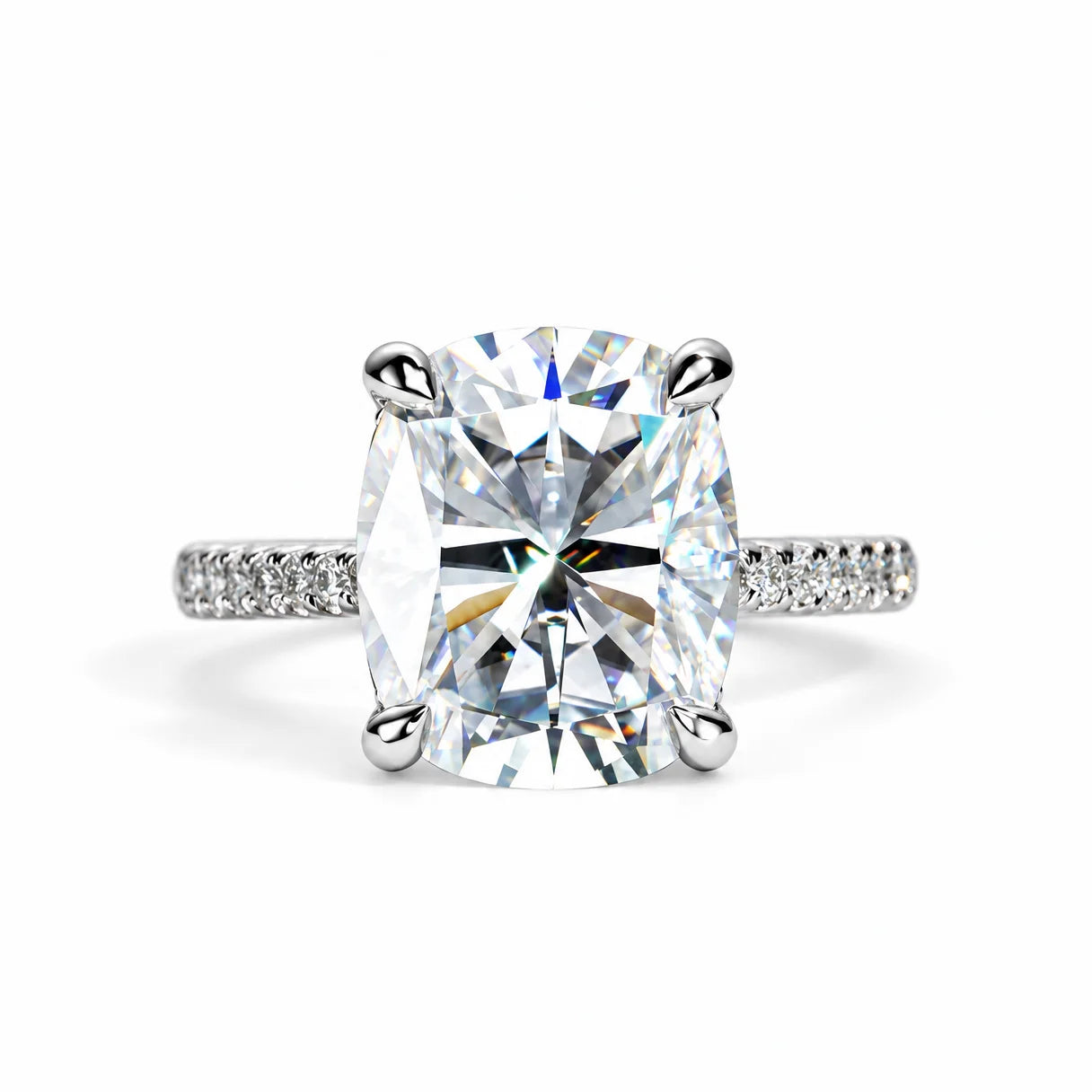 5CT Cushion Cut D Color Moissanite Engagement Ring