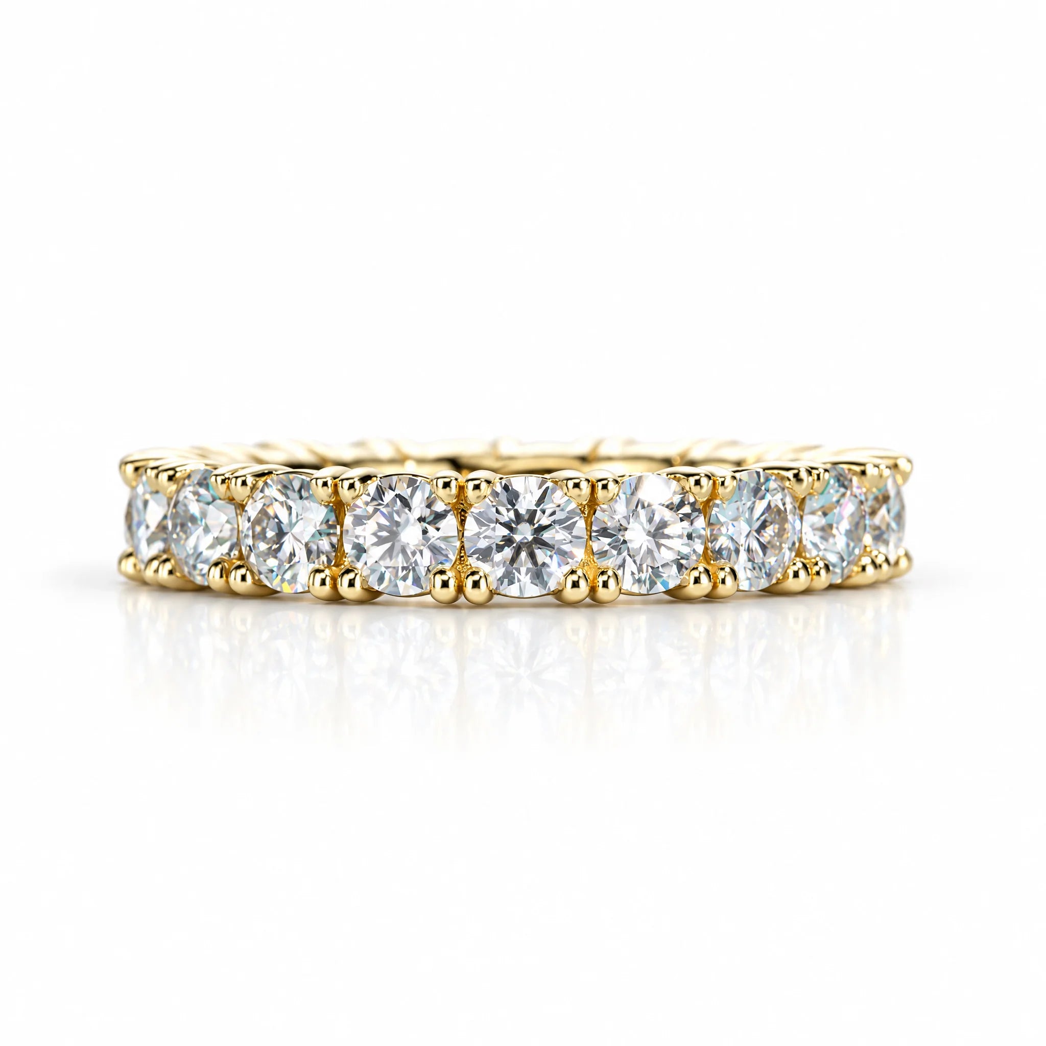 3.5 MM D Color Moissanite Eternity Band Ring