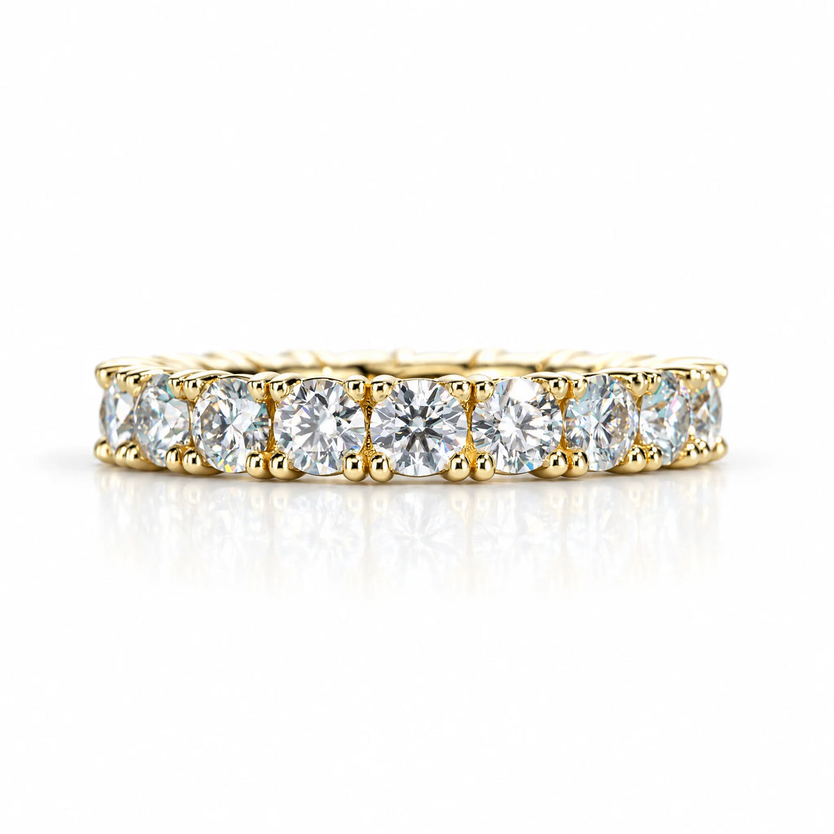 3.5 MM D Color Moissanite Eternity Band Ring