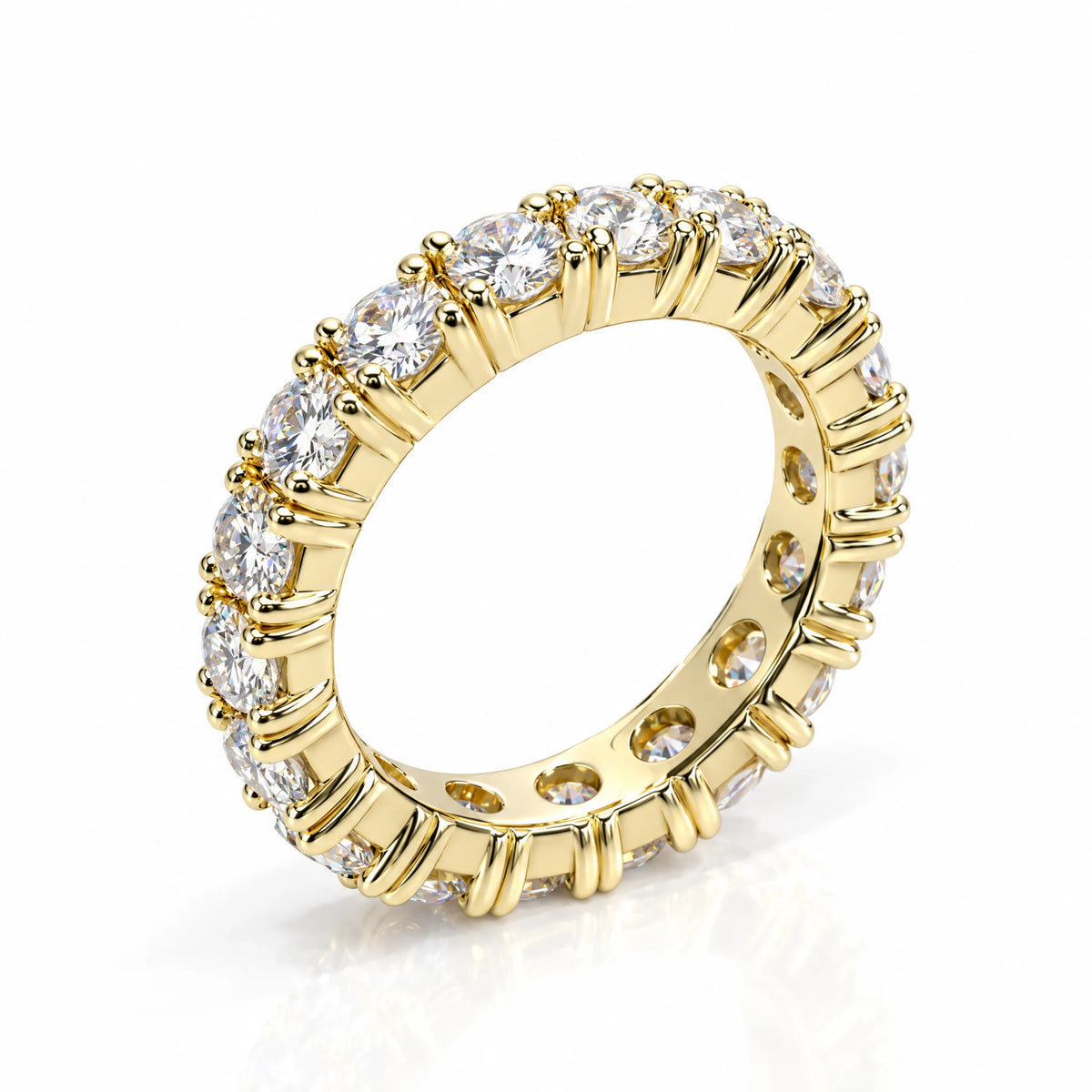 3.5 MM D Color Moissanite Eternity Band Ring