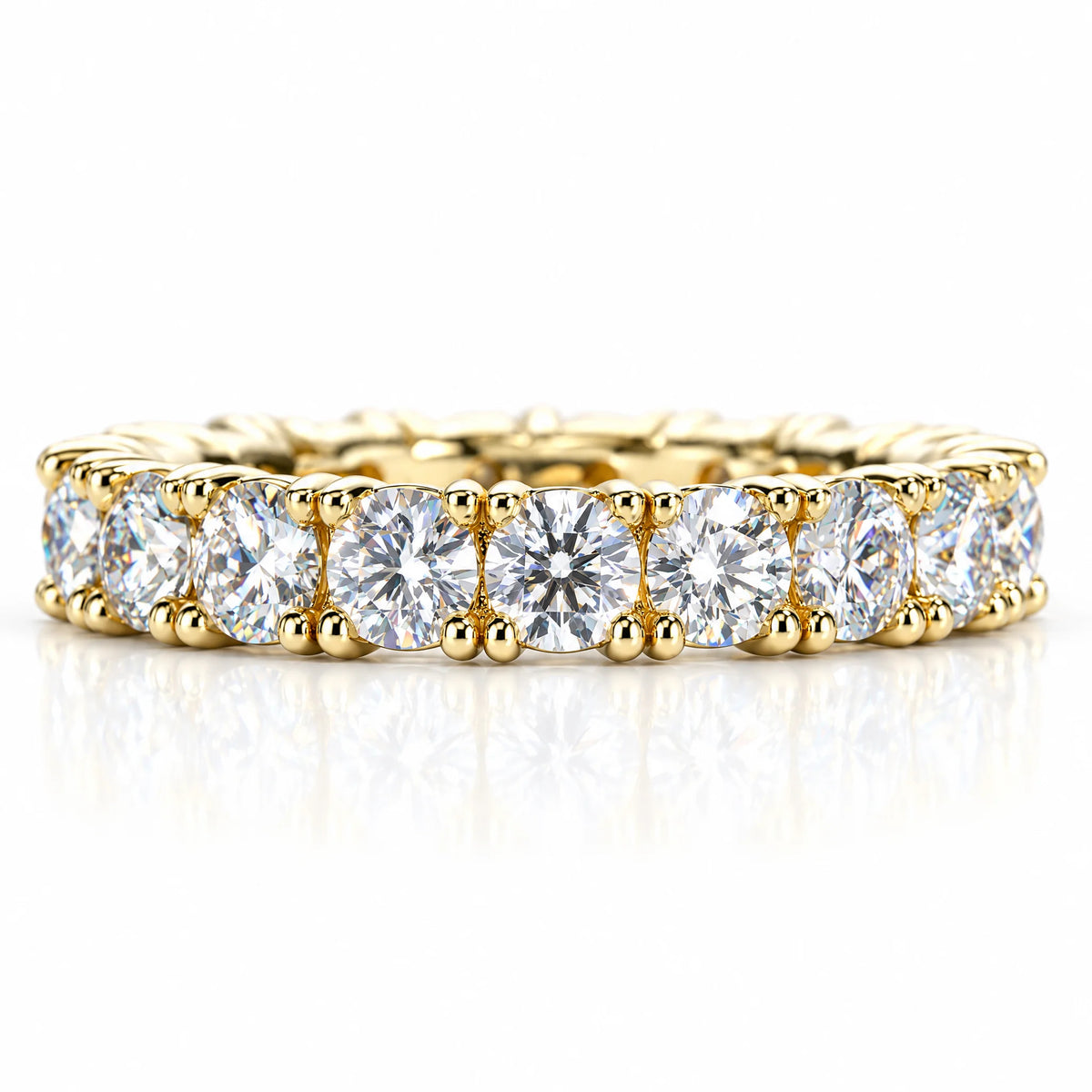 3.5 MM D Color Moissanite Eternity Band Ring