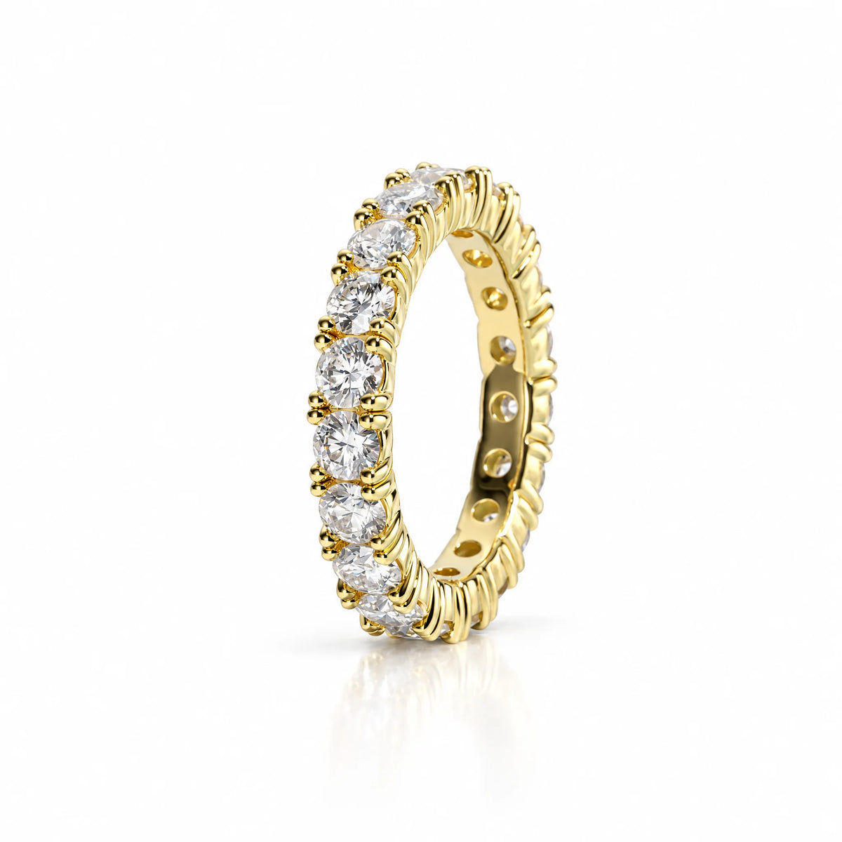 3.5 MM D Color Moissanite Eternity Band Ring