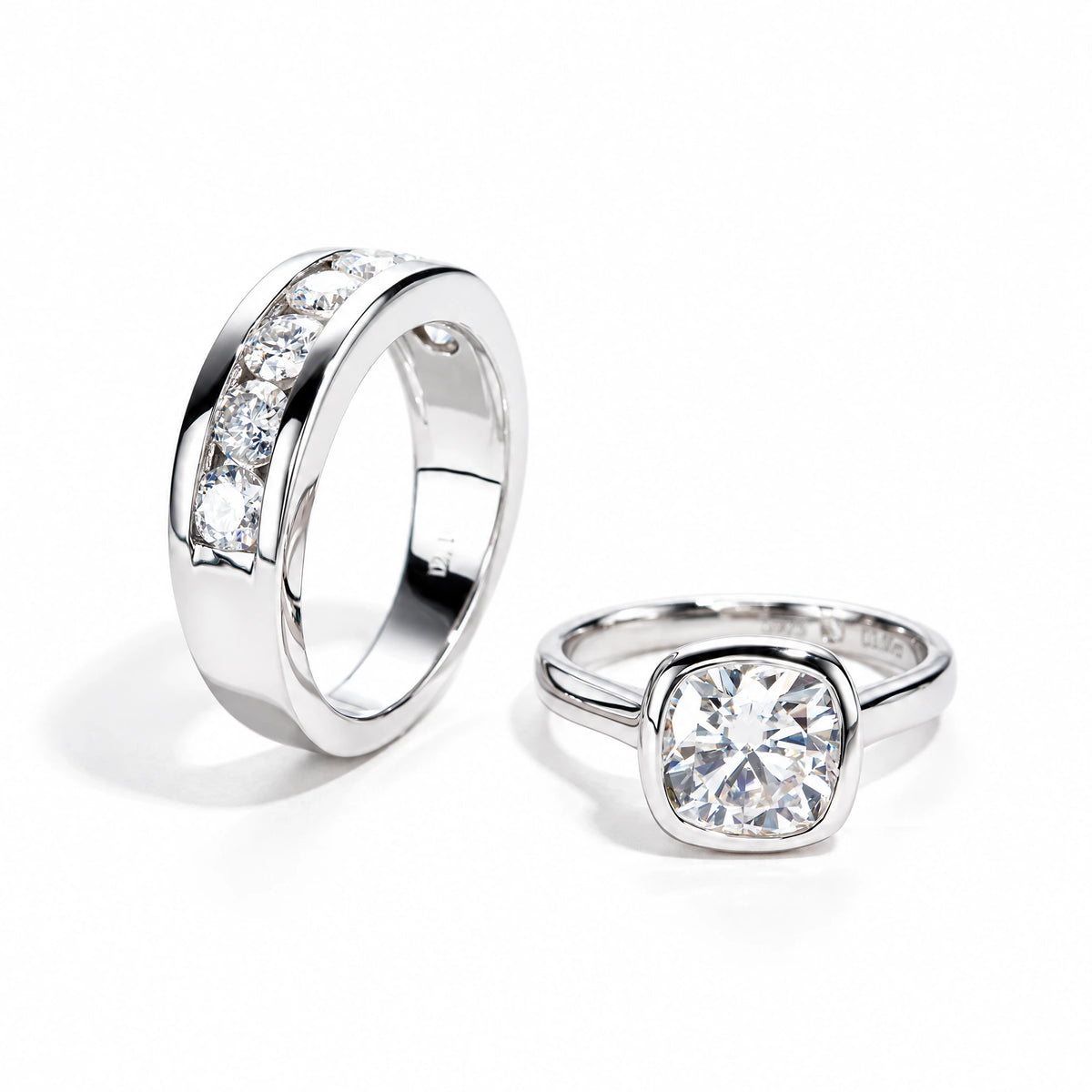 VVS1 D Color Moissanite Couple Rings